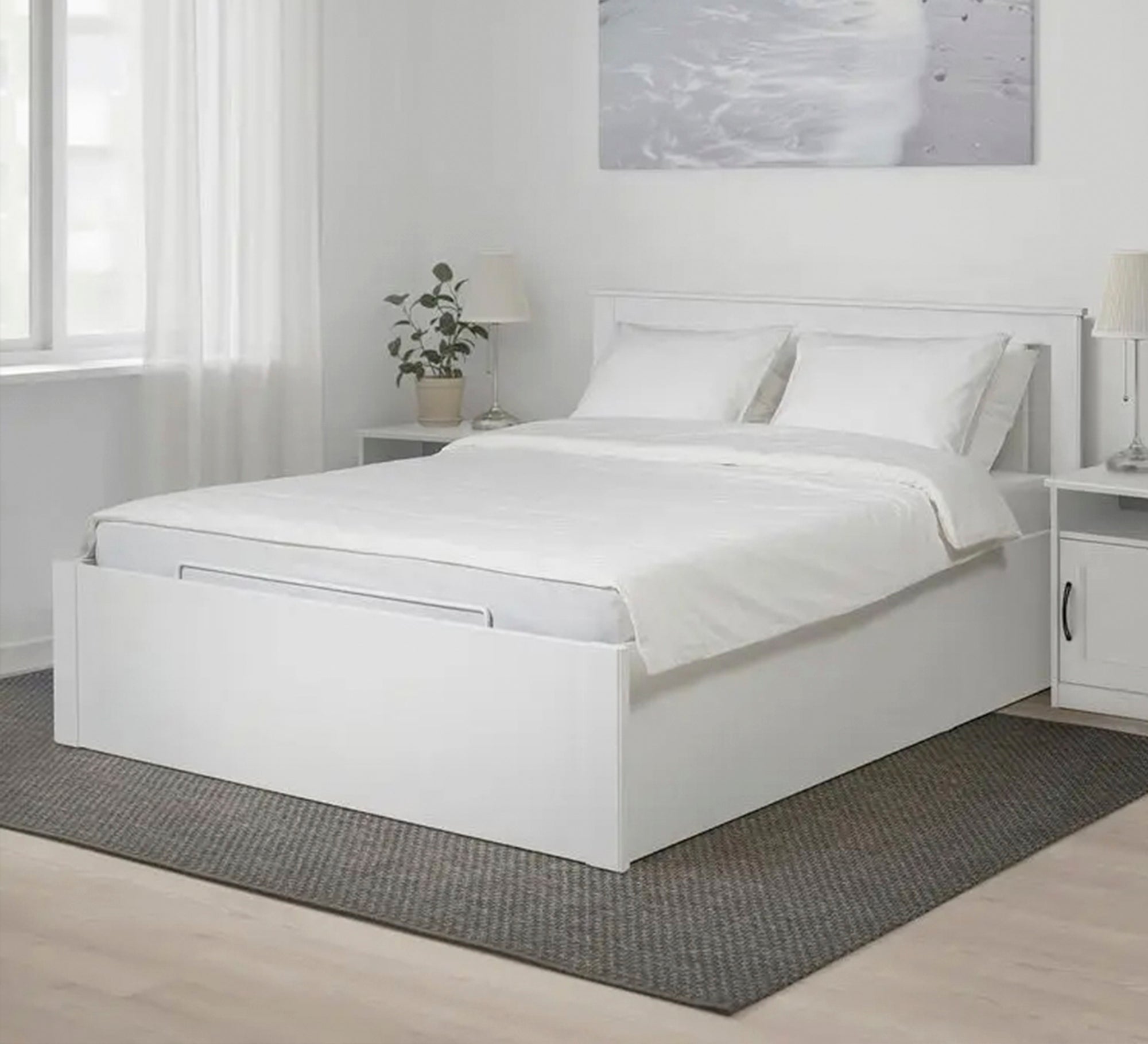 White 160cm bed - Vitrine Furniture - Beds