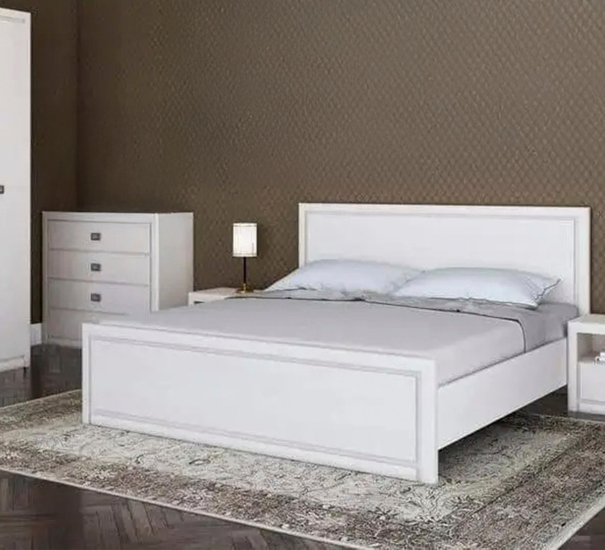 White 180cm bed - Vitrine Furniture - Beds
