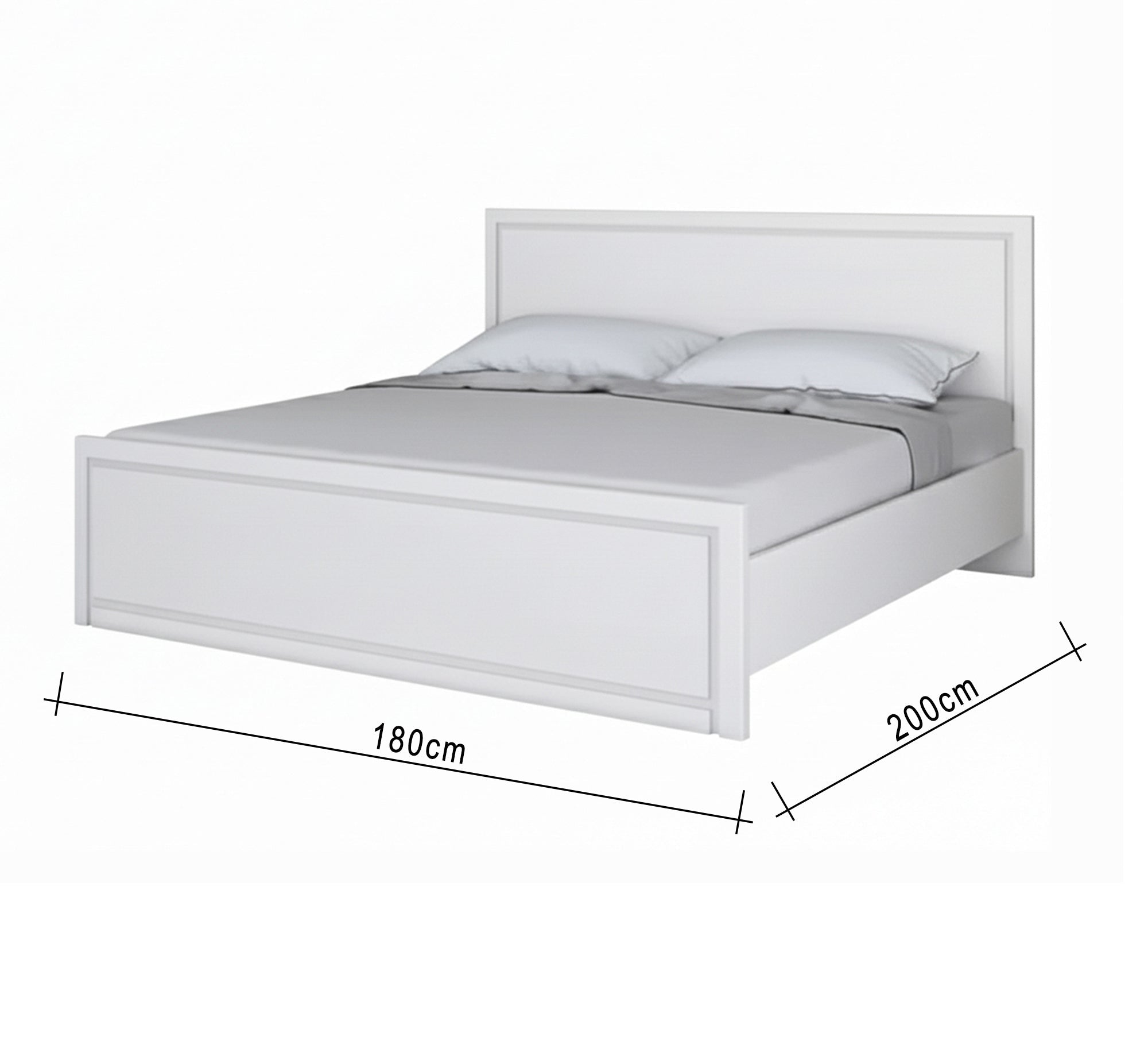White 180cm bed - Vitrine Furniture - Beds