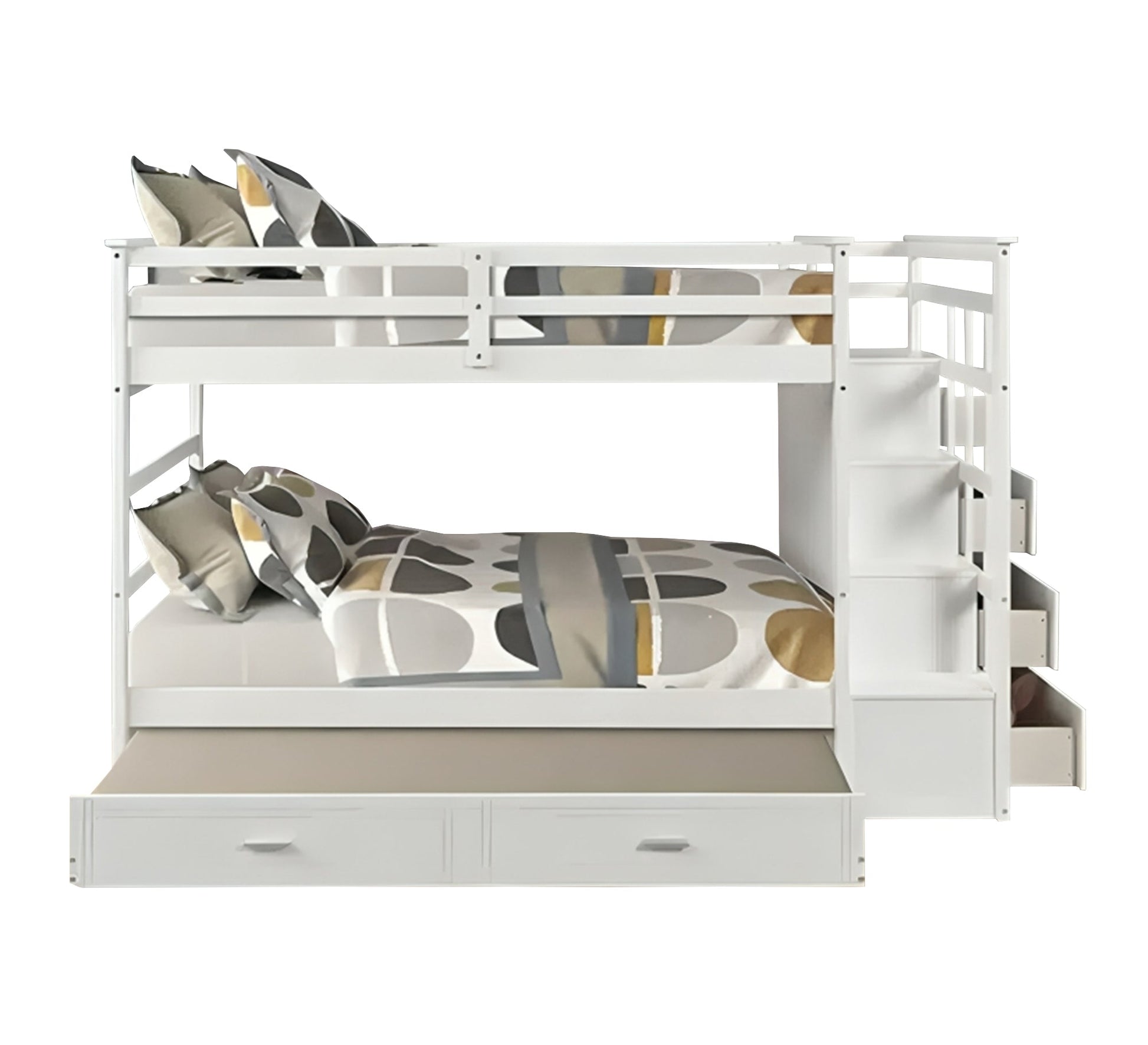 White 3 - story bed with side ladder - Vitrine Furniture - Furniture