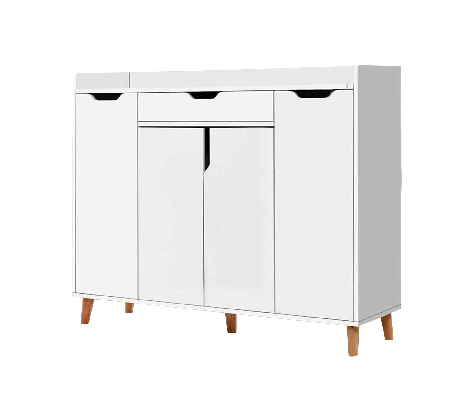 White 4 - Flap Door Shoe Rack Organizer - Vitrine Furniture - Furniture