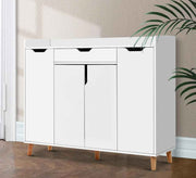 White 4 - Flap Door Shoe Rack Organizer - Vitrine Furniture - Furniture