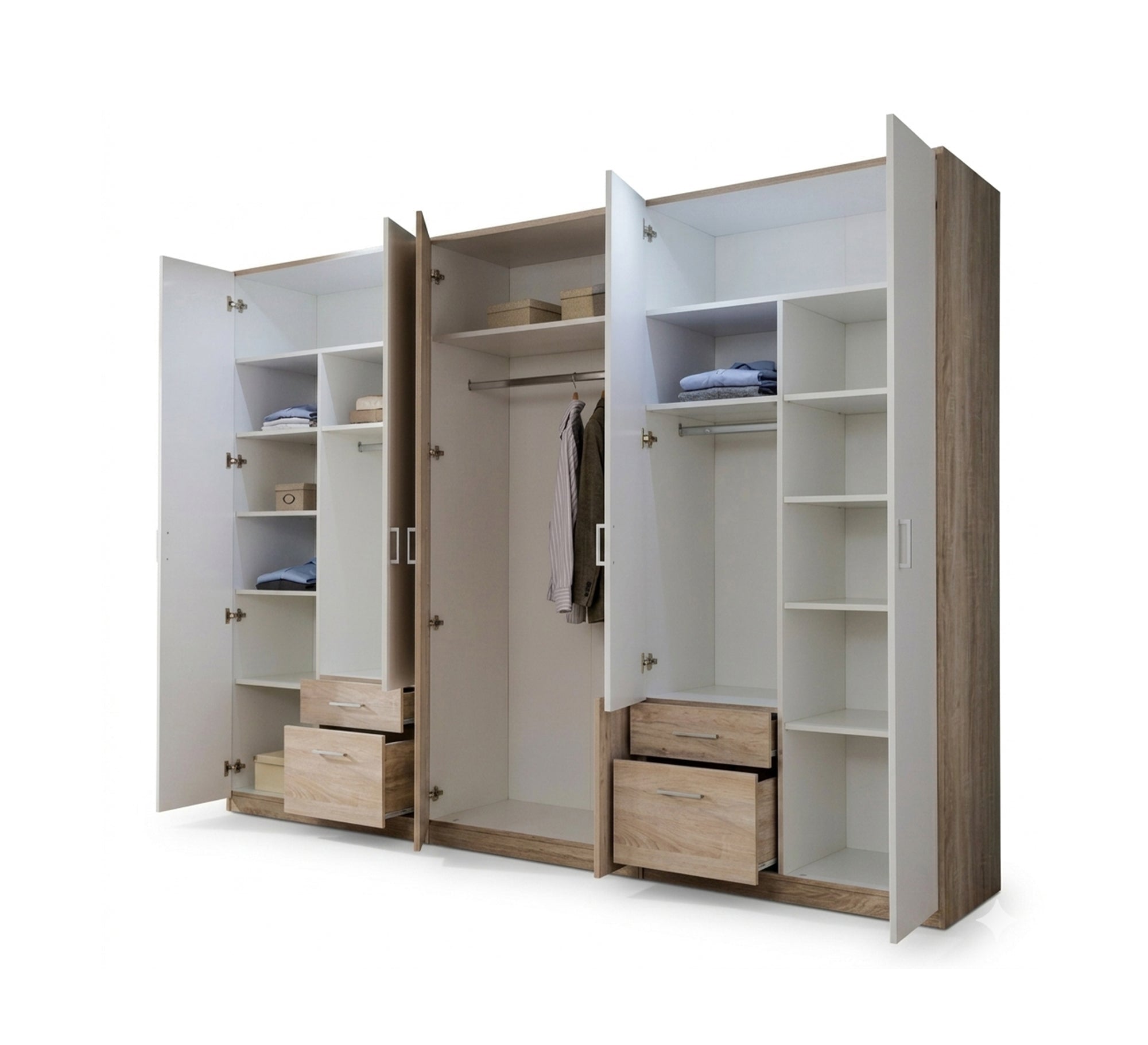 White 6 - Door Wardrobe, Spacious & Sleek - Vitrine Furniture - Wardrobes