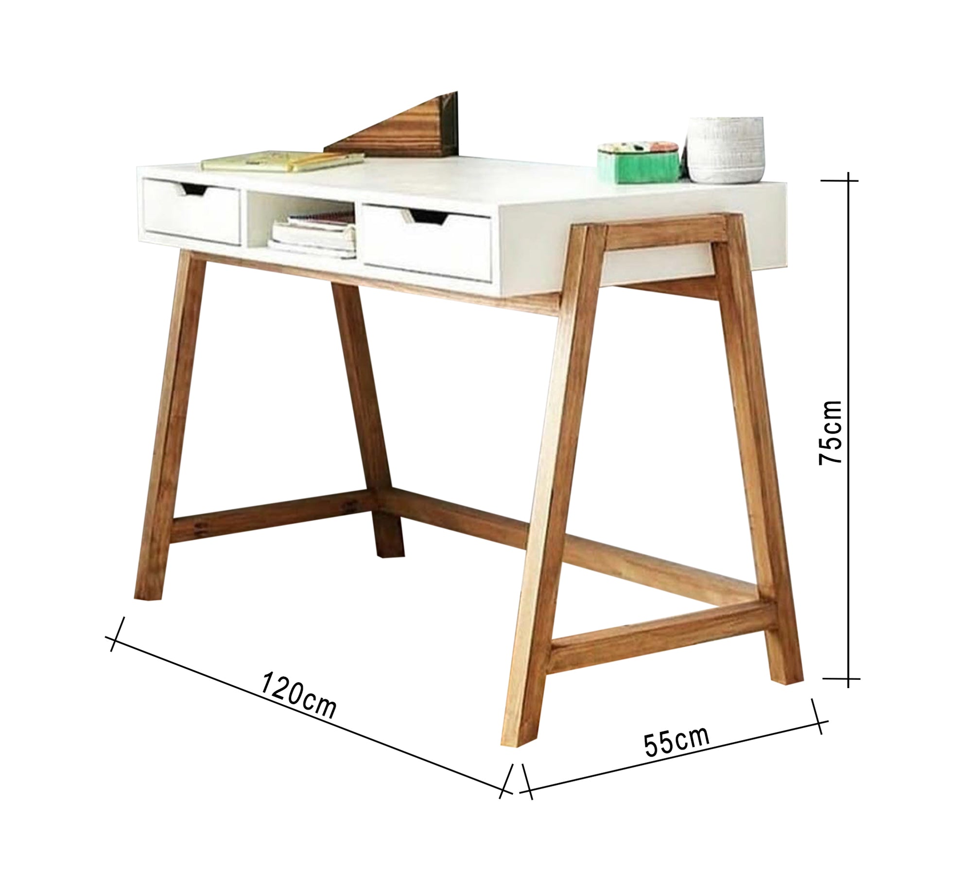 White and Beige Desk - Vitrine Furniture - Furniture