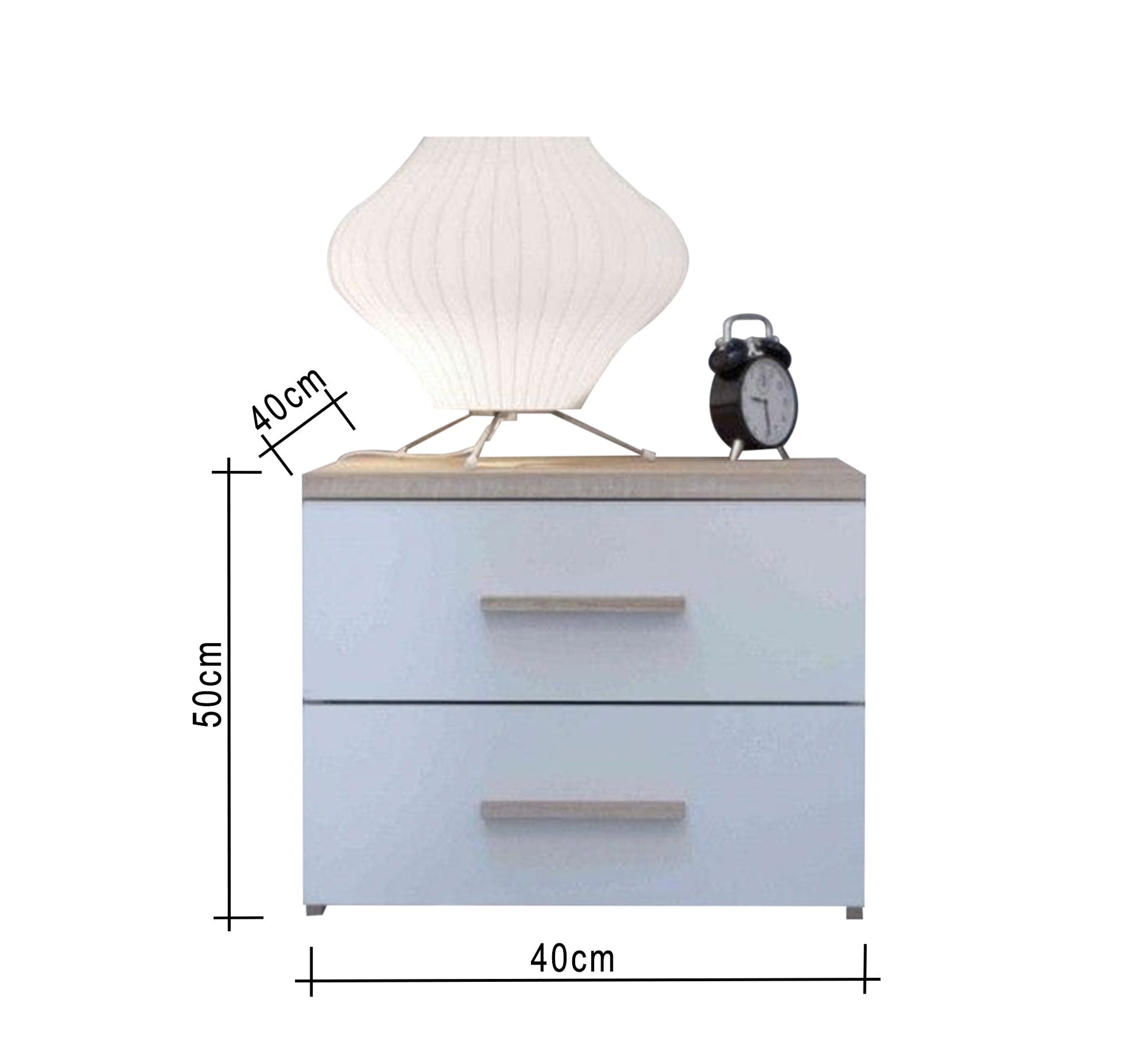 White and beige nightstand - Vitrine Furniture - Furniture