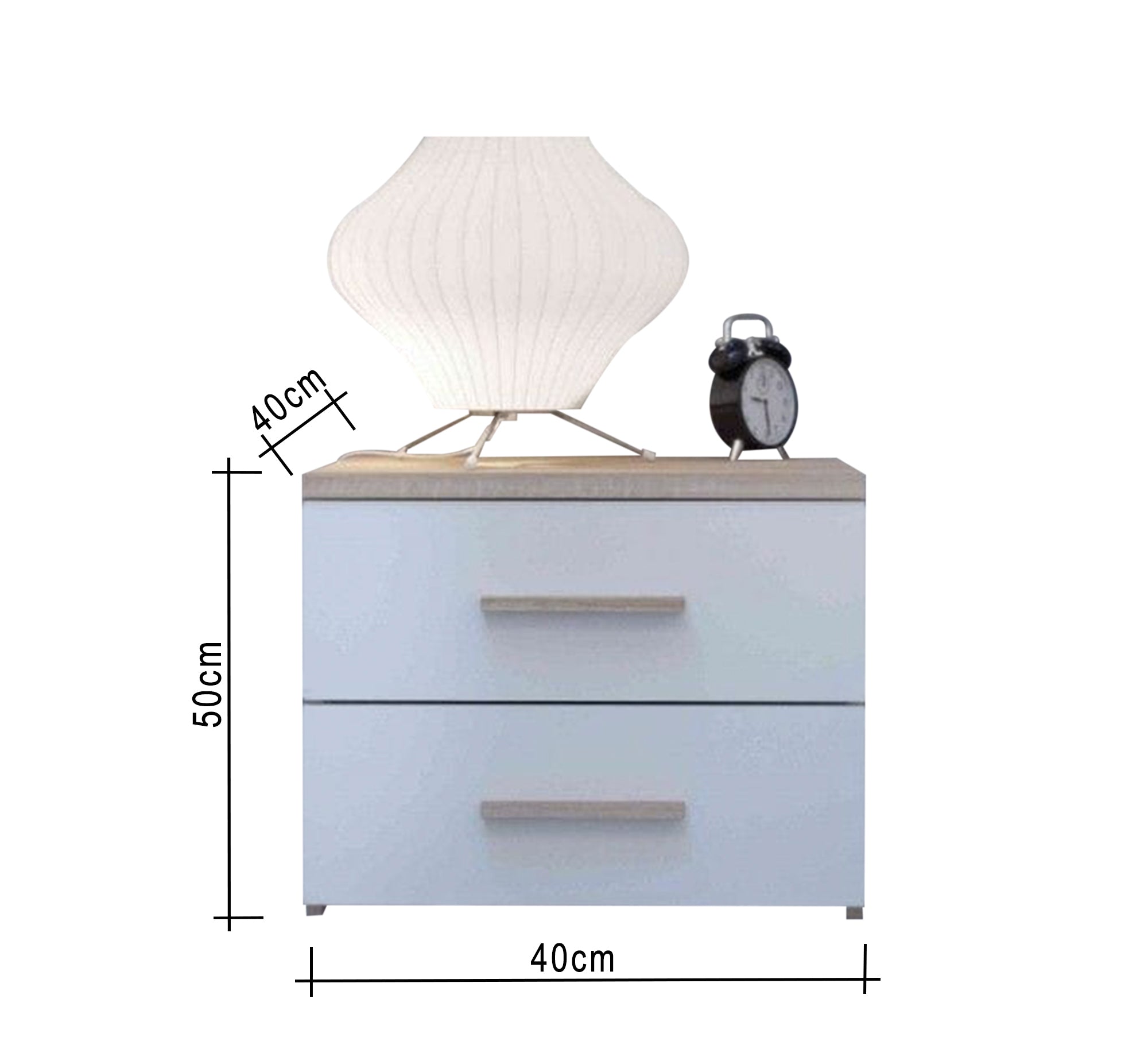 White and beige nightstand - Vitrine Furniture - Furniture