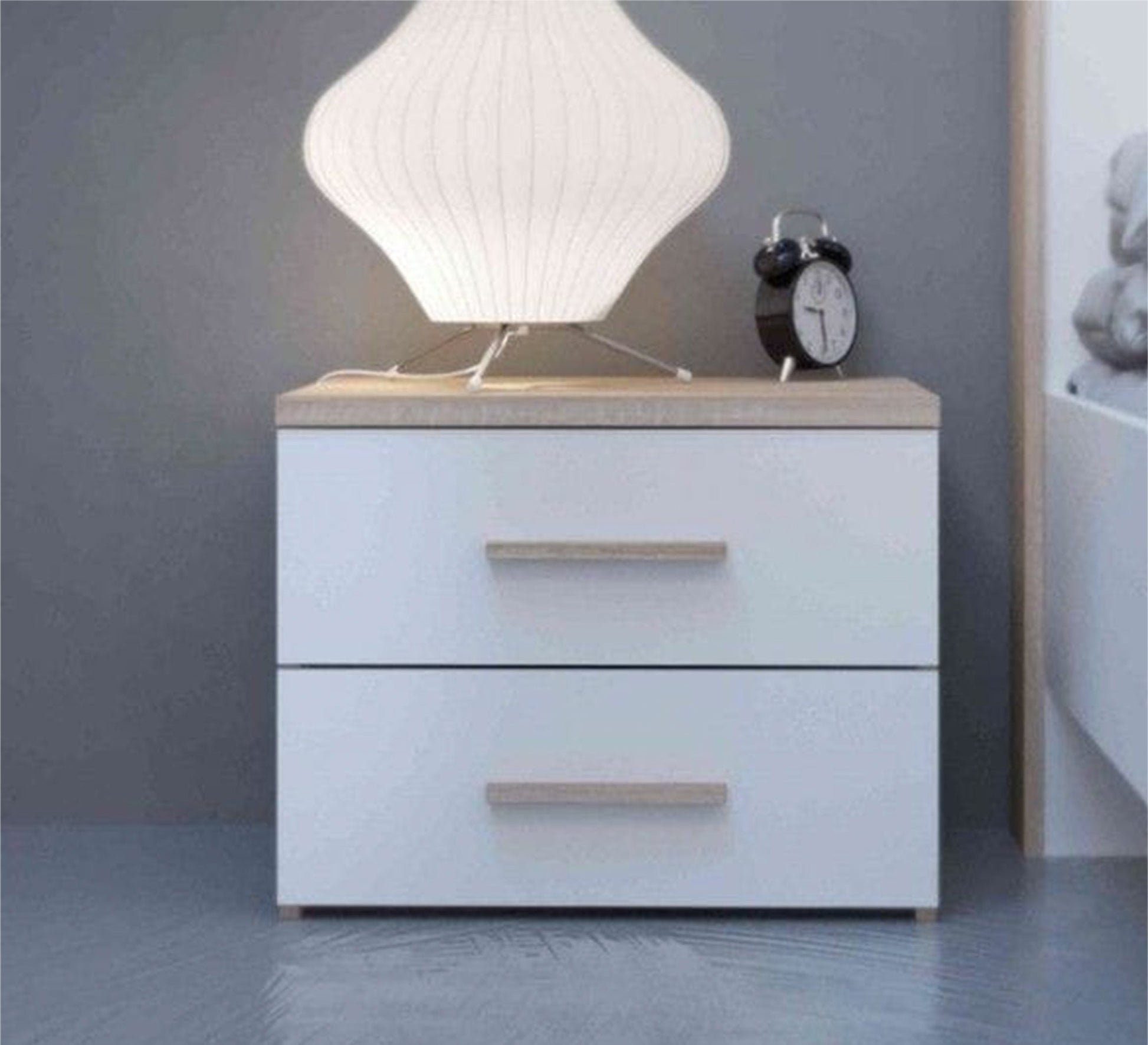 White and beige nightstand - Vitrine Furniture - Furniture