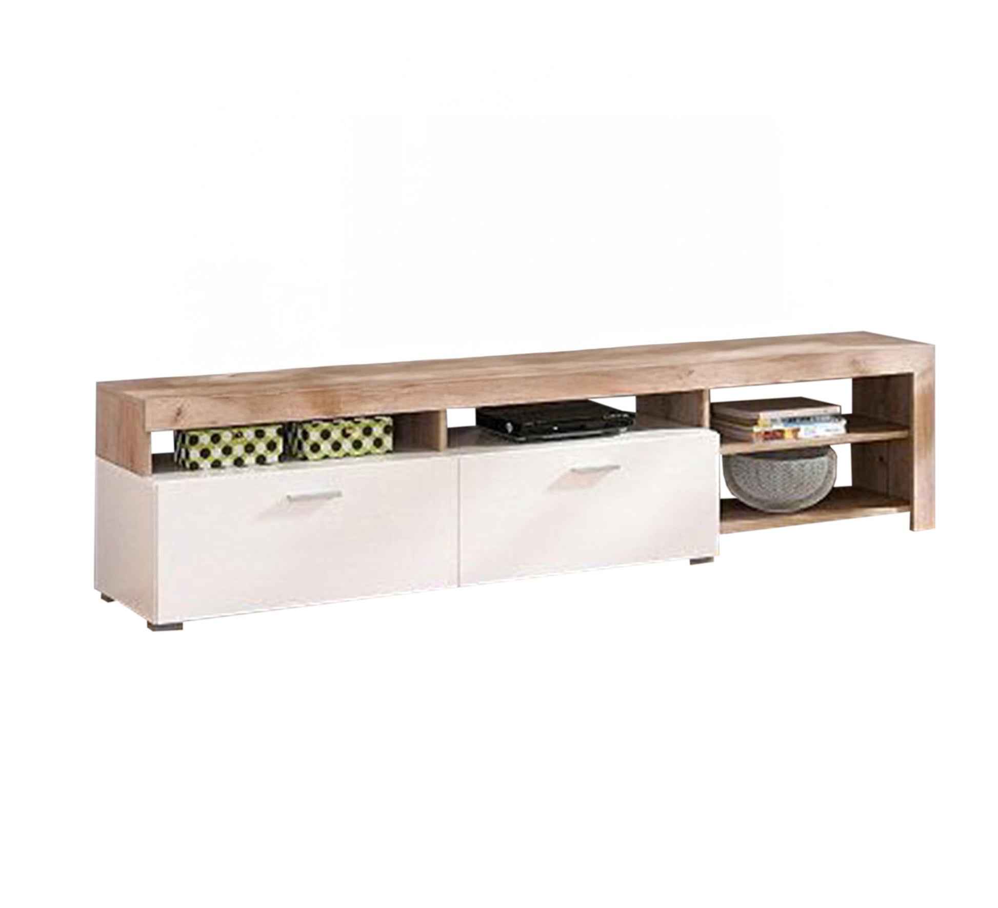 White and beige TV table - Vitrine Furniture - Furniture