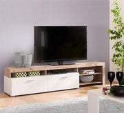 White and beige TV table - Vitrine Furniture - Furniture