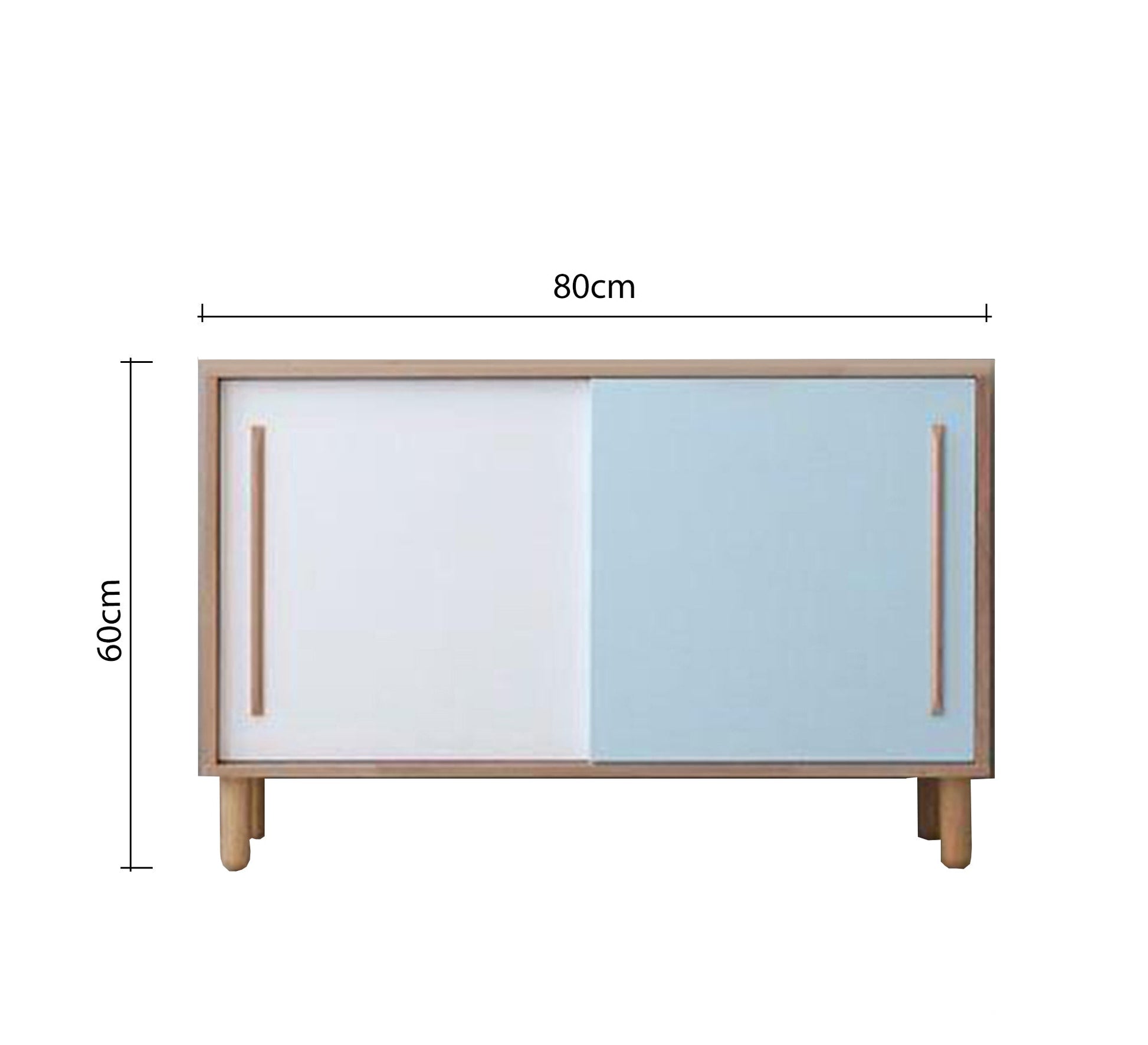 White and brown sliding - door storage dresser with a wooden frame - Vitrine Furniture - Furniture