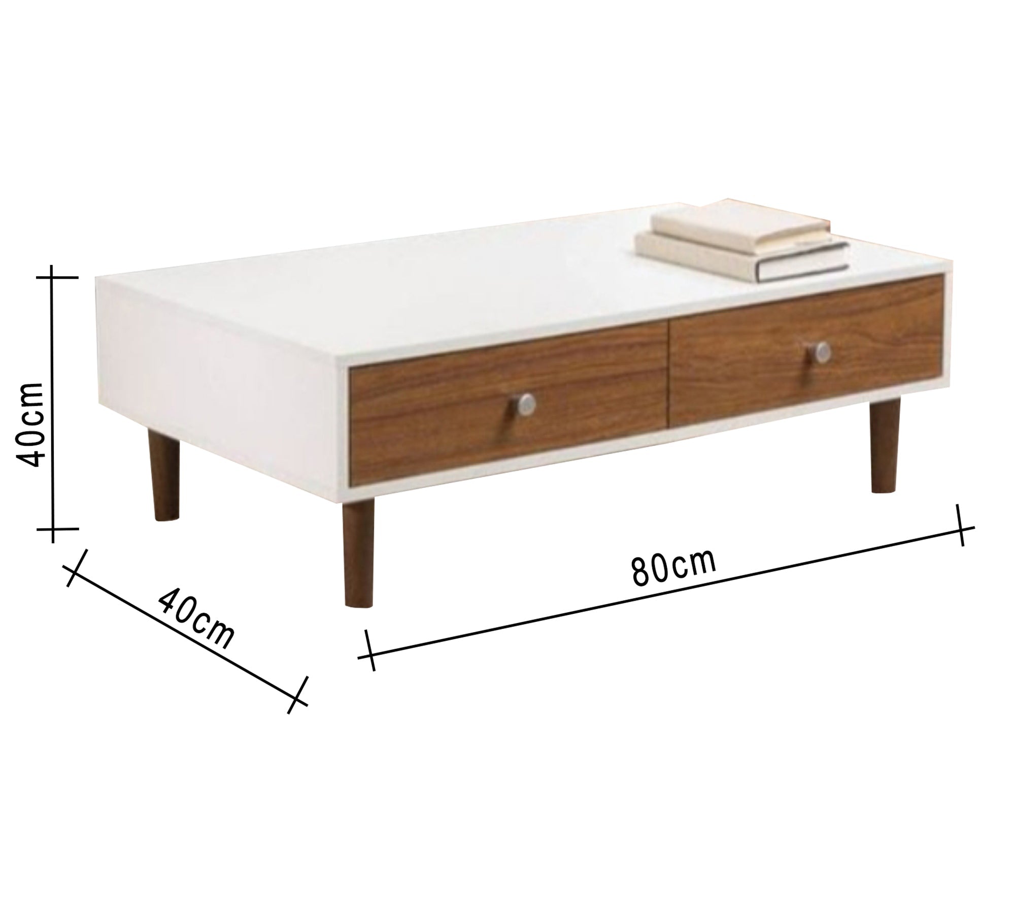 White and brown veneer wood coffee table - Vitrine Furniture - Furniture
