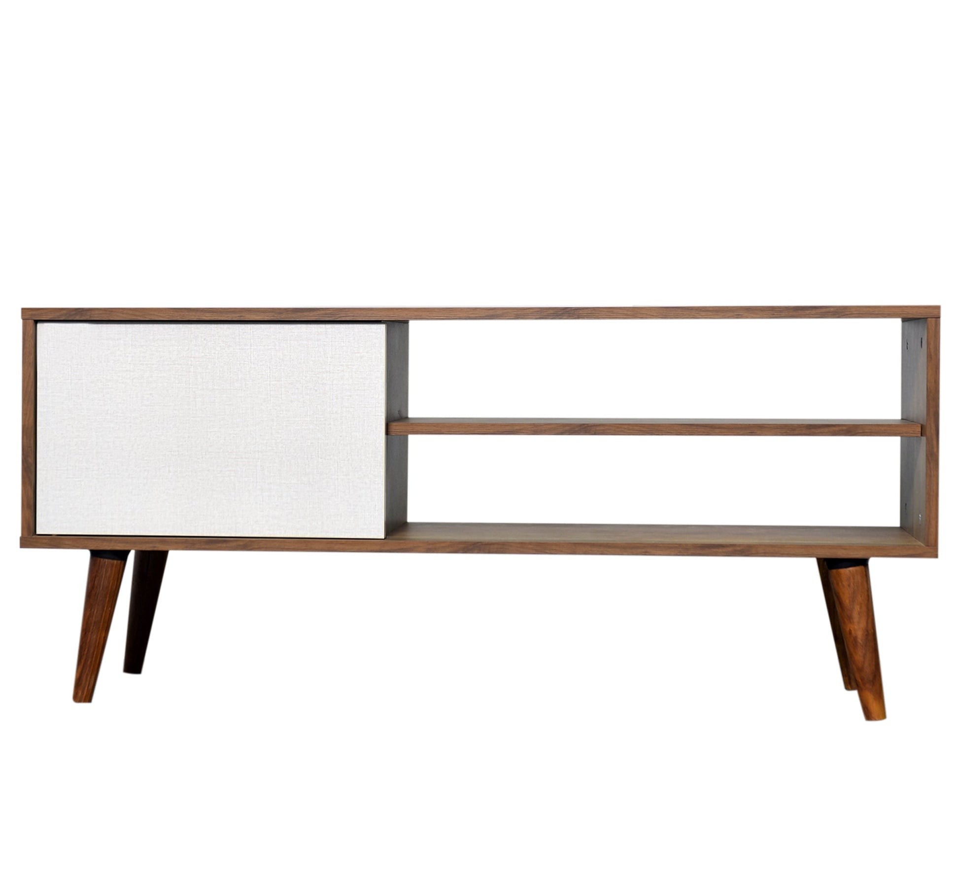 White and brown wooden TV table - Vitrine Furniture - Furniture