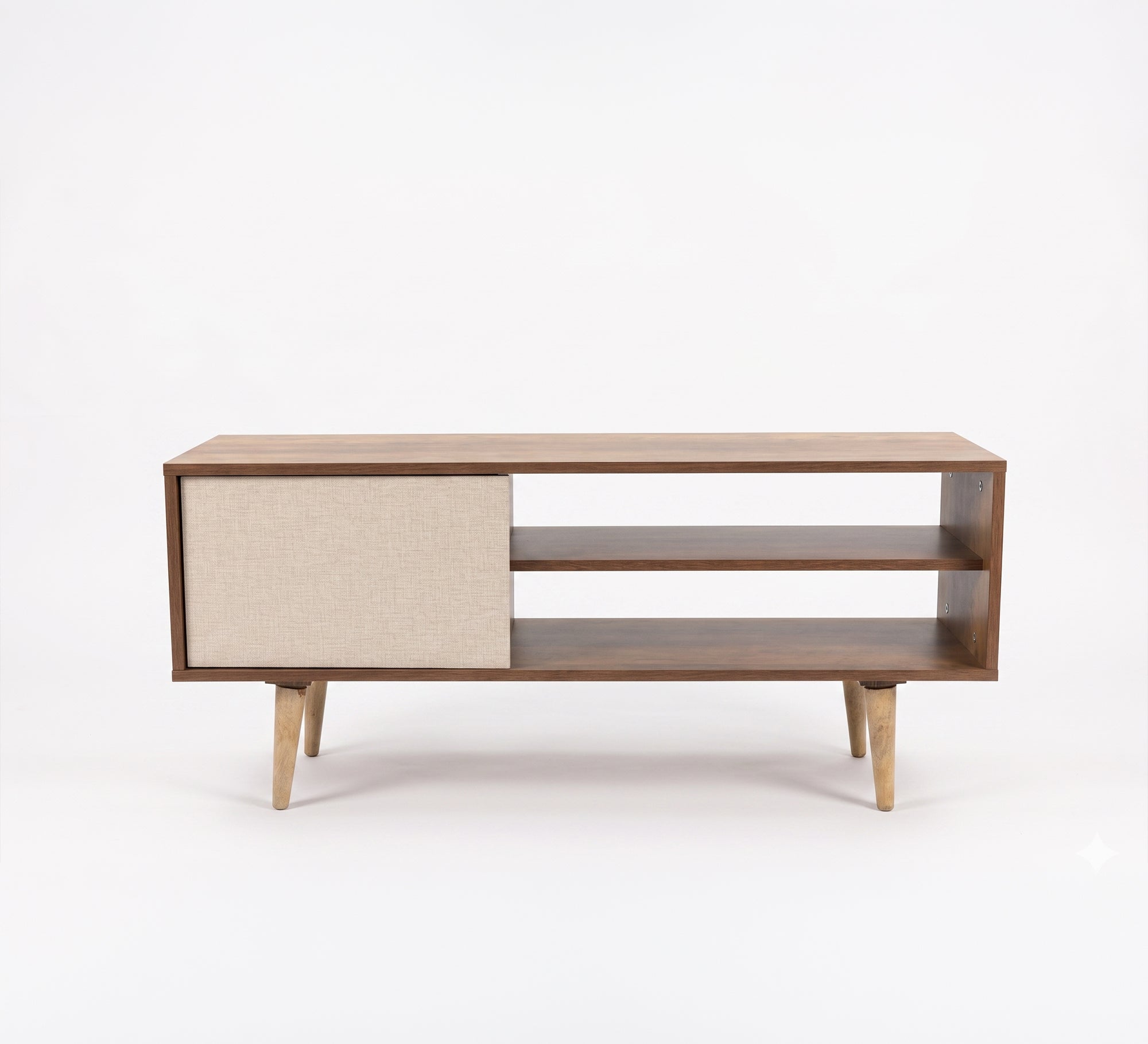 White and brown wooden TV table - Vitrine Furniture - TV Table & Cabinet