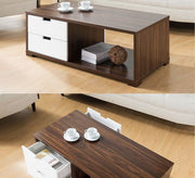 White and chocolate brown center table - Vitrine Furniture - Furniture