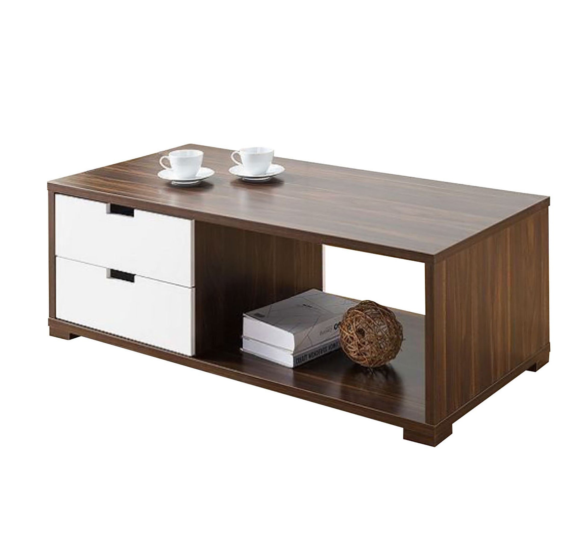 White and chocolate brown center table - Vitrine Furniture - Furniture
