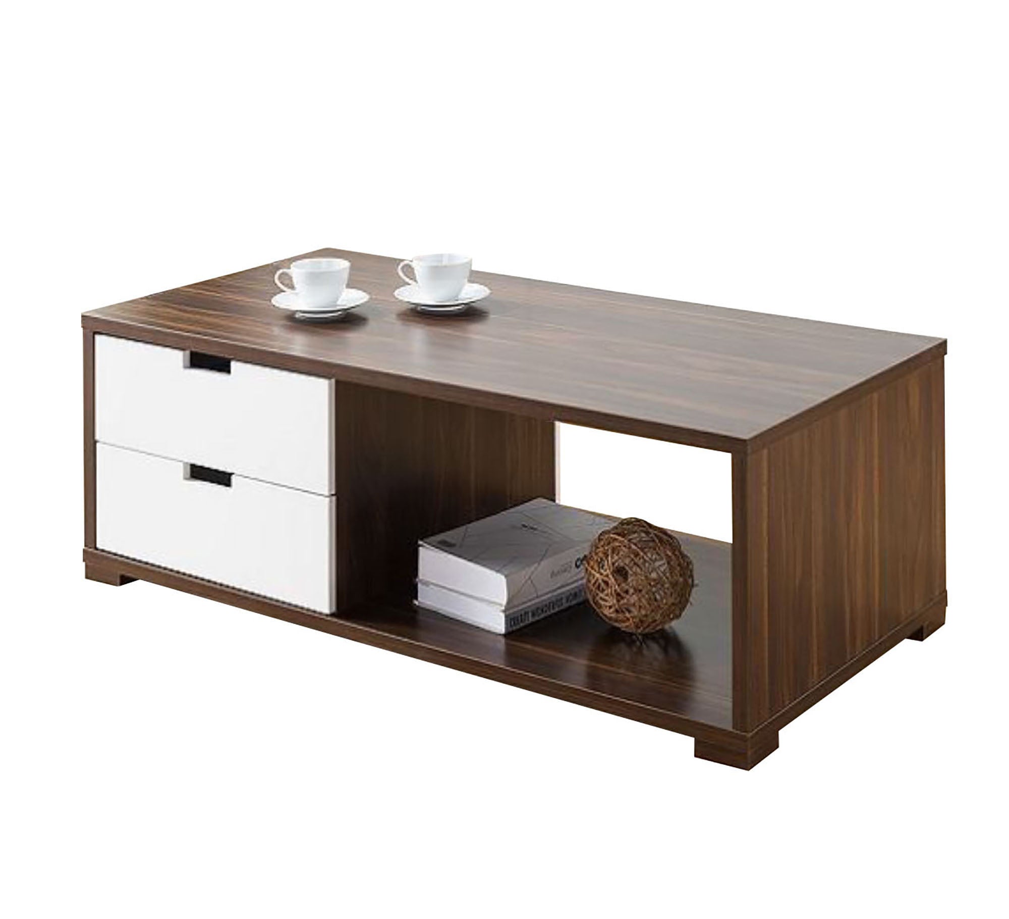 White and chocolate brown center table - Vitrine Furniture - Furniture