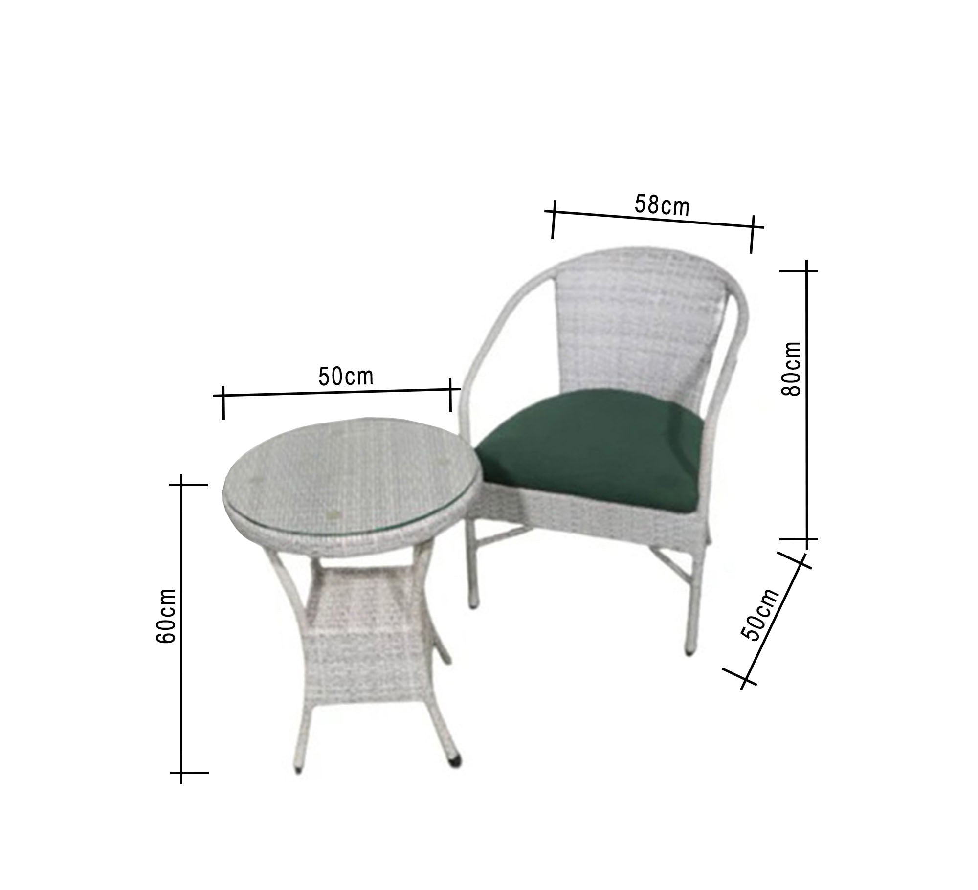 White and green outdoor seating set - Vitrine Furniture - Outdoor Products
