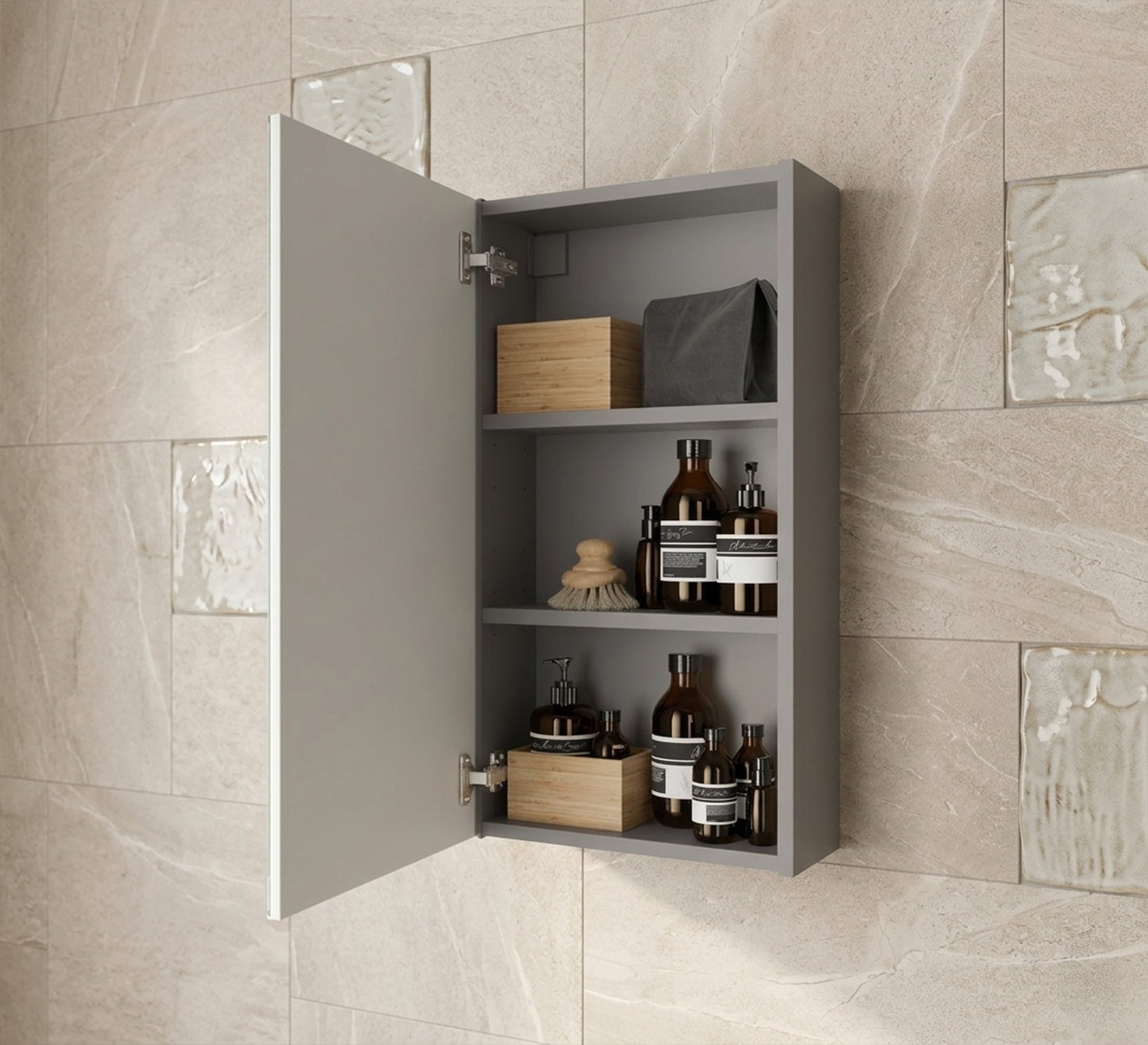 White and grey Bathroom cabinet - Vitrine Furniture - Cabinets