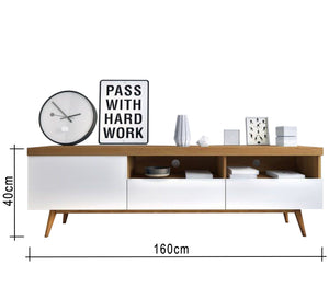 White and light brown TV table - Vitrine Furniture - Furniture