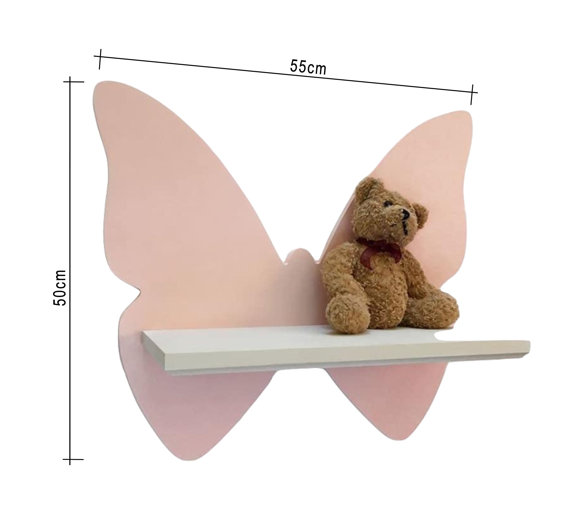 White and Pink MDF Shelf - Vitrine Furniture - Décor