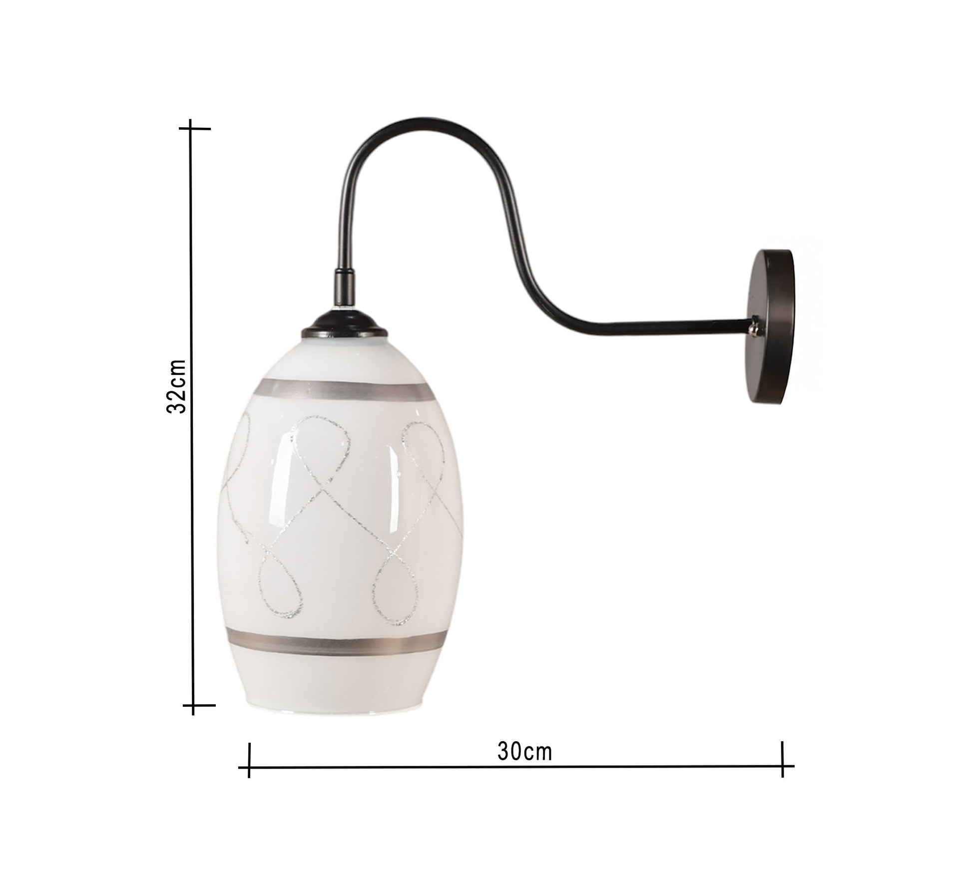 White and silver metal and glass pendant lamp - Vitrine Furniture - Lighting