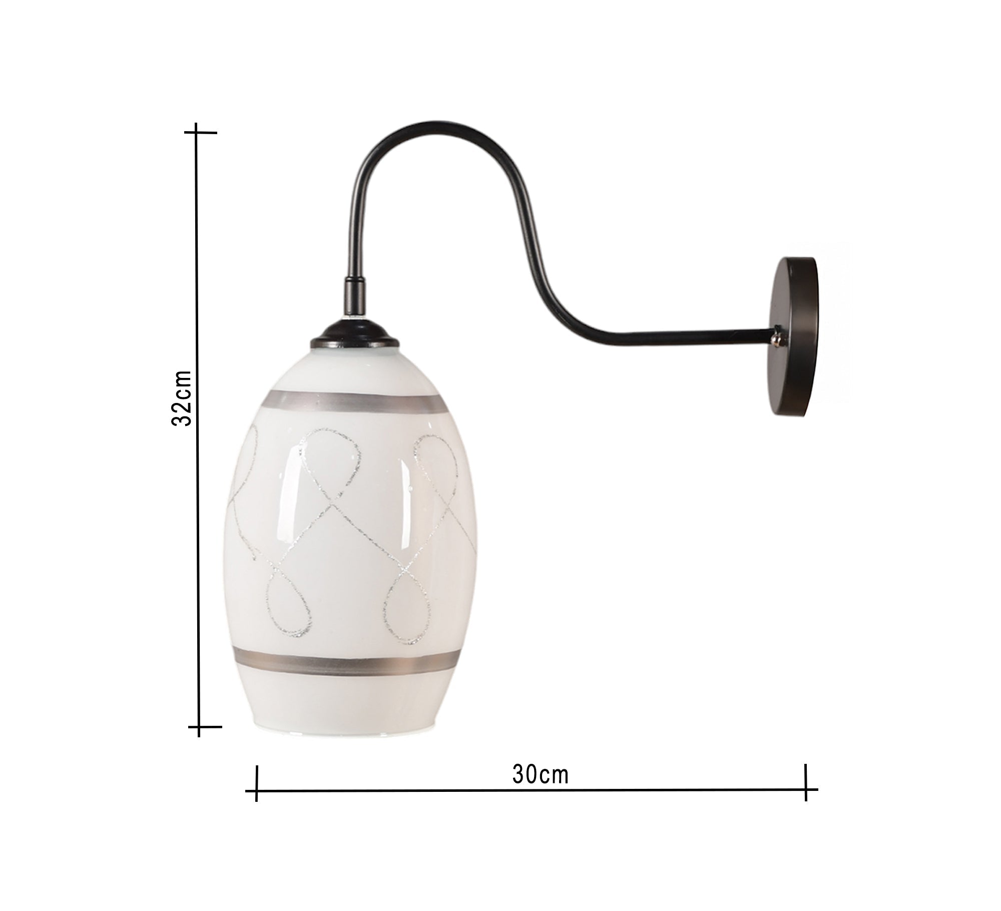 White and silver metal and glass pendant lamp - Vitrine Furniture - Lighting