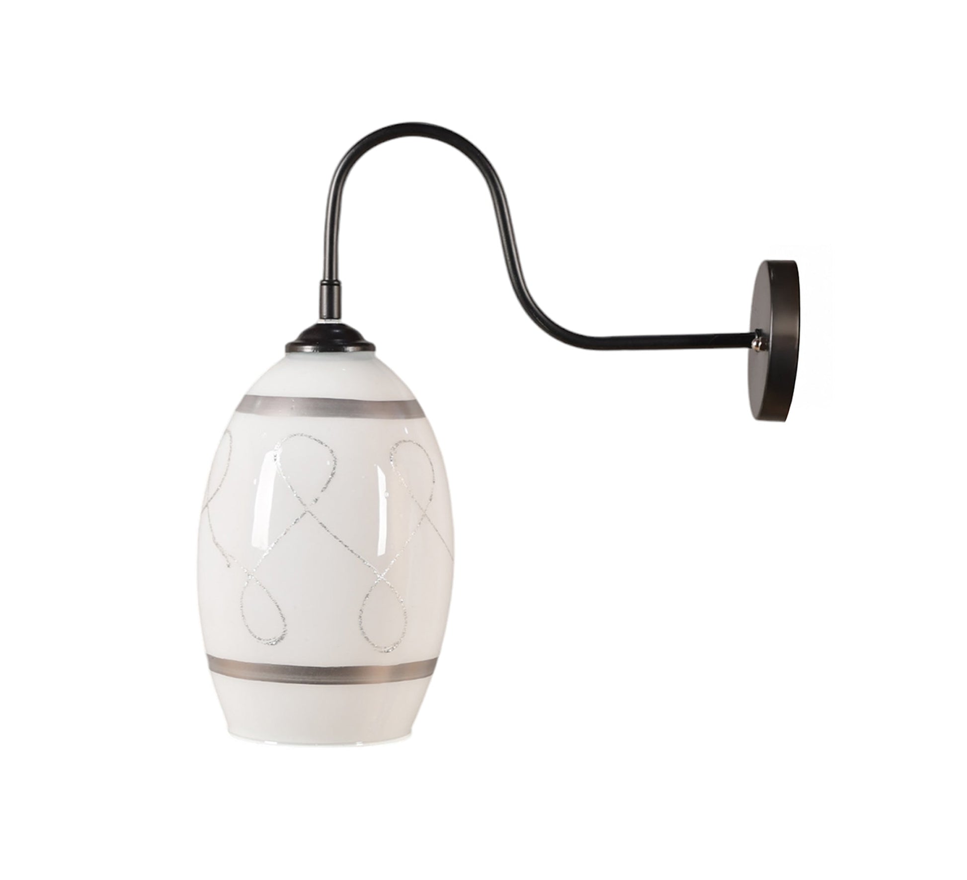 White and silver metal and glass pendant lamp - Vitrine Furniture - Lighting