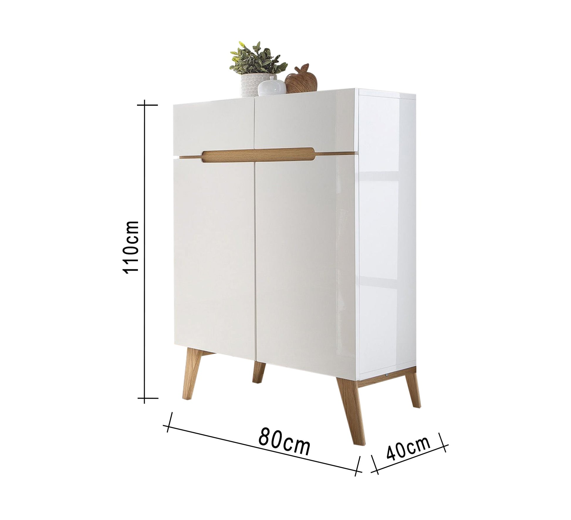 White and wooden beige shoe rack - Vitrine Furniture - Furniture