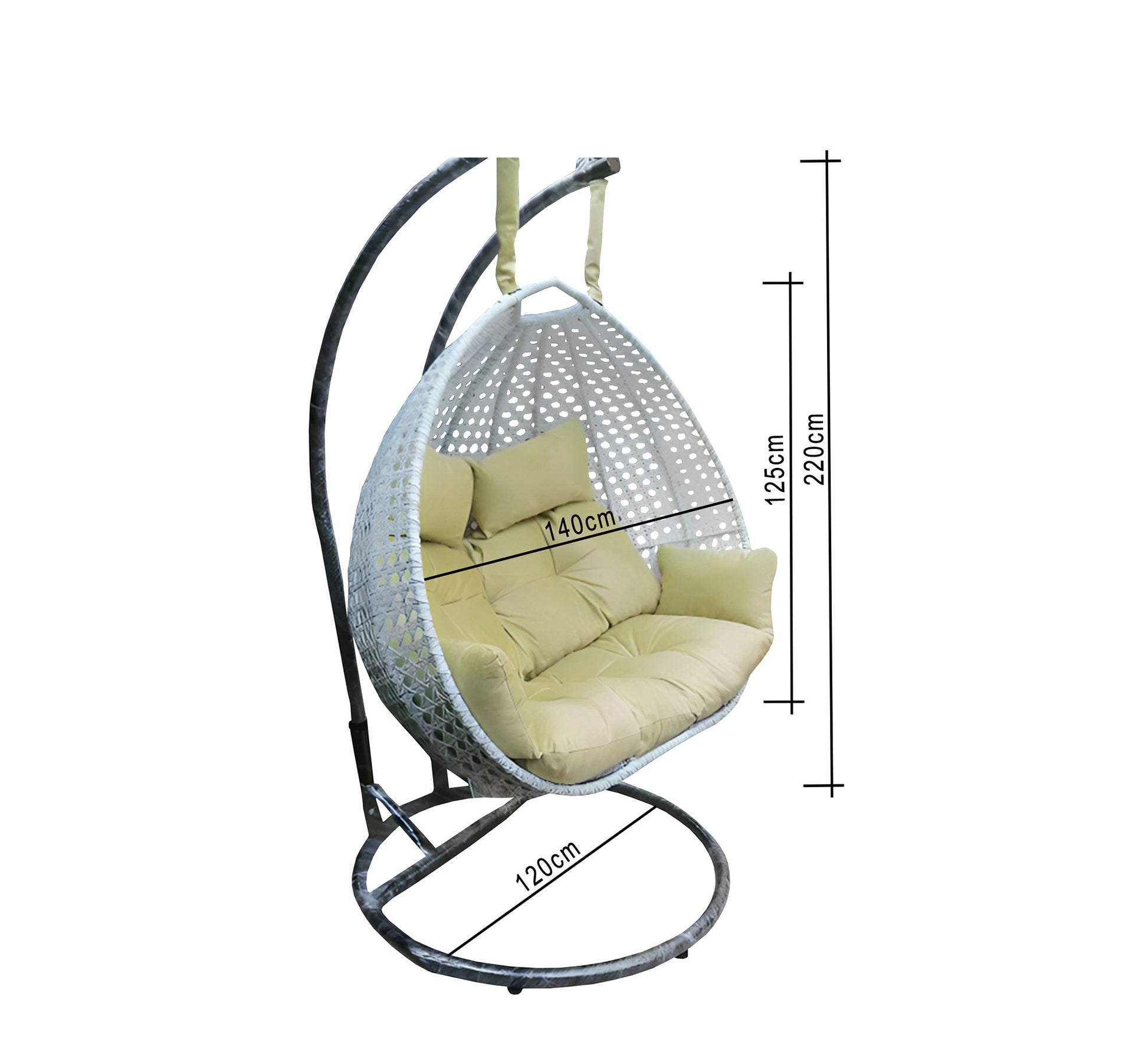 White and yellow swing chair for two people - Vitrine Furniture - Outdoor Products