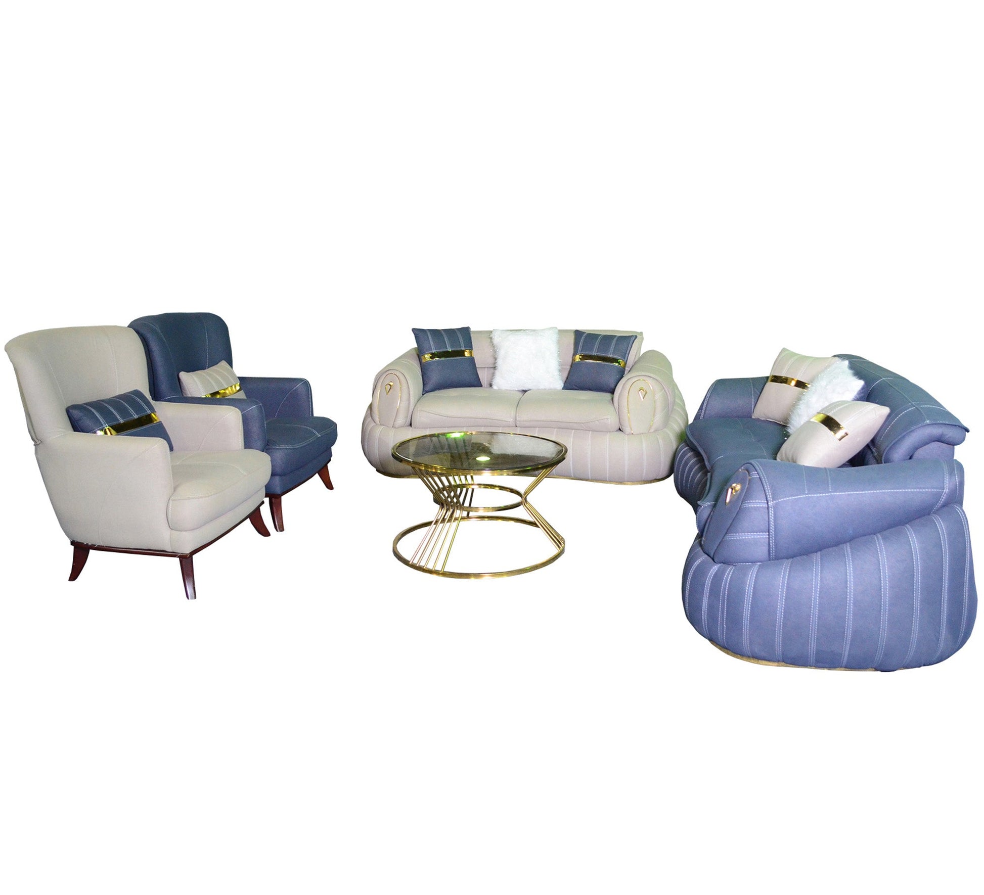 White * Baby Blue living room - Vitrine Furniture - Living room sets