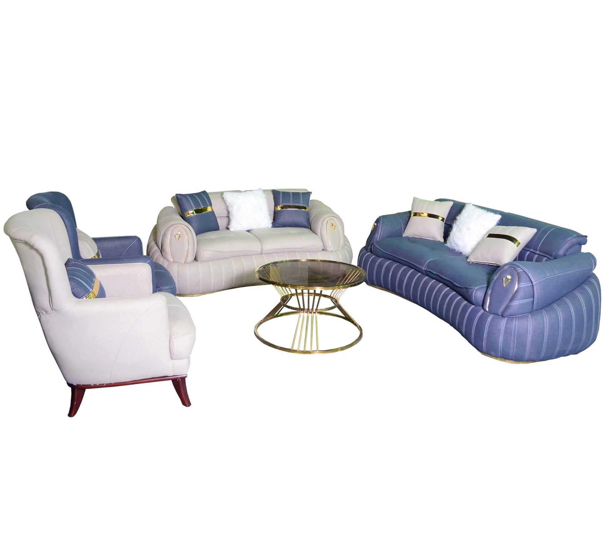 White * Baby Blue living room - Vitrine Furniture - Living room sets