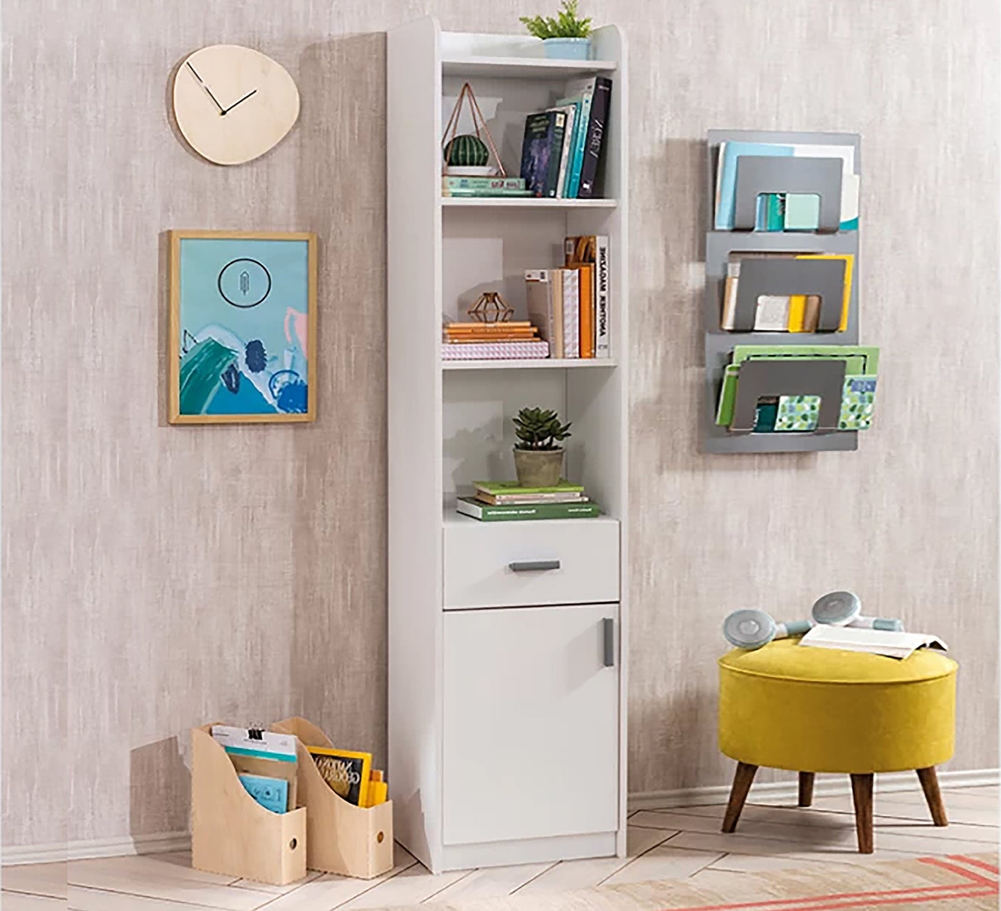 White bathroom cabinet with unique design - Vitrine Furniture - Furniture