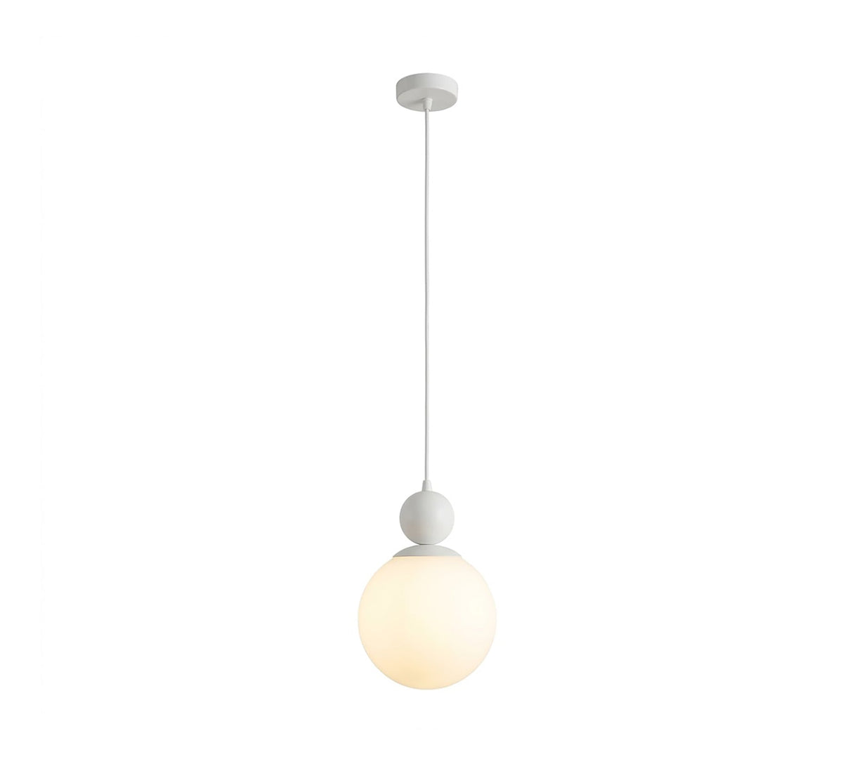 White Bead and Opal Globe Pendant - Vitrine Furniture - Ceiling lights