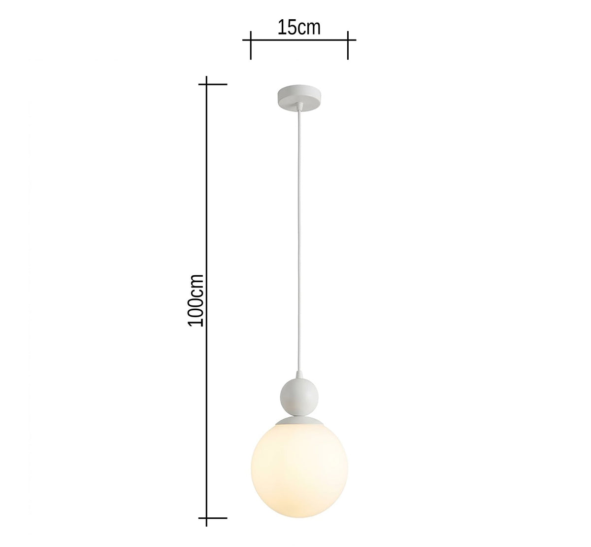 White Bead and Opal Globe Pendant - Vitrine Furniture - Ceiling lights