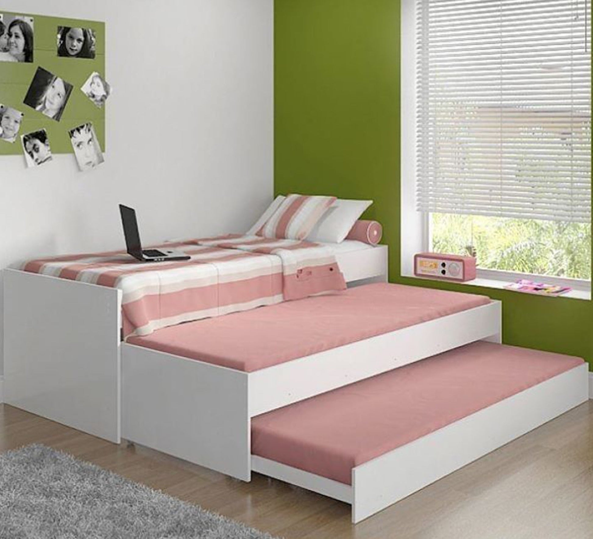 White bed with hidden storage, practical and space - saving - Vitrine Furniture - Furniture