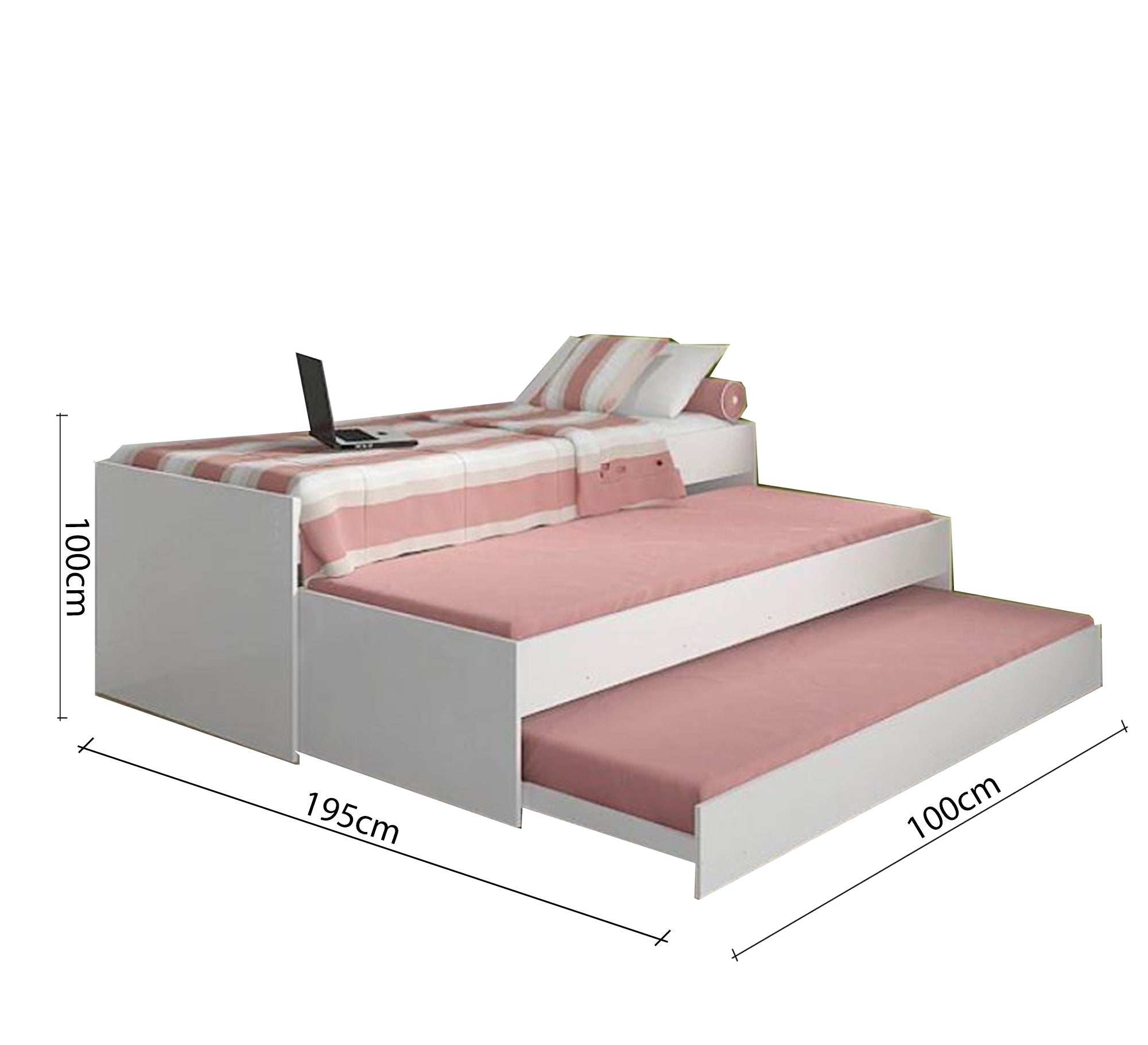 White bed with hidden storage, practical and space - saving - Vitrine Furniture - Furniture