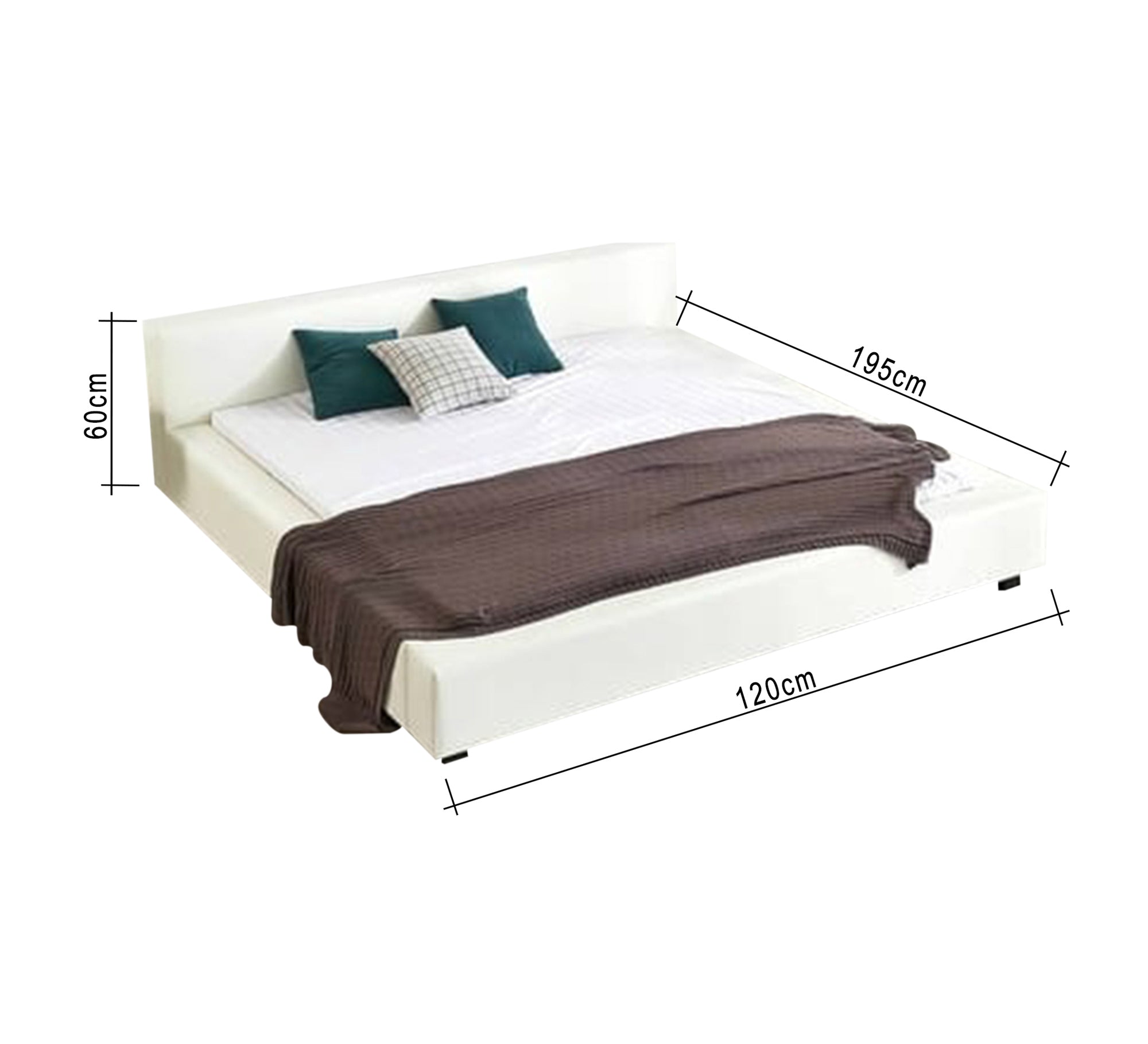 White bed with low back - Vitrine Furniture - Furniture