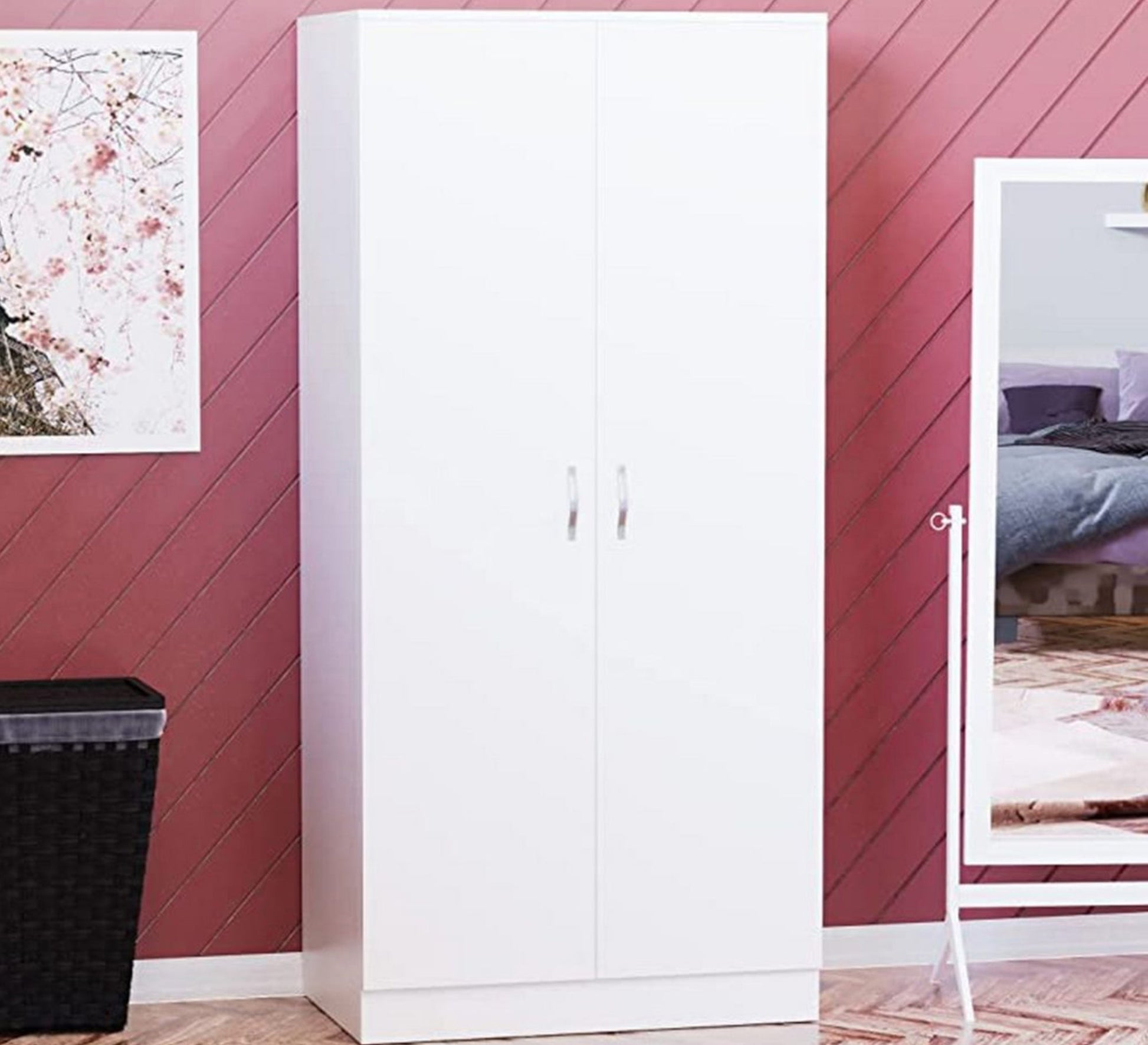 White bedroom wardrobe with two doors - Vitrine Furniture - Furniture
