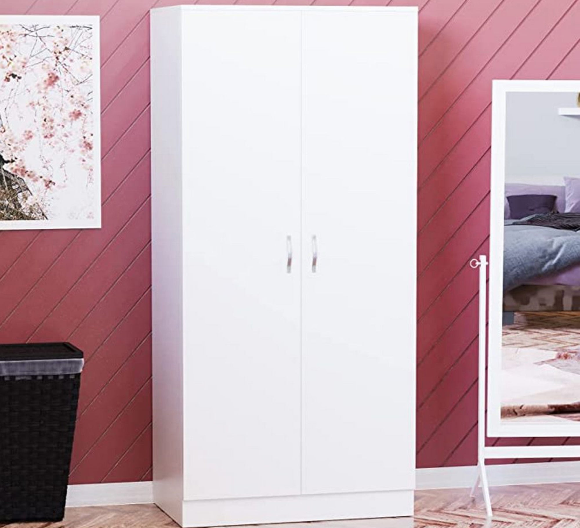 White bedroom wardrobe with two doors - Vitrine Furniture - Furniture