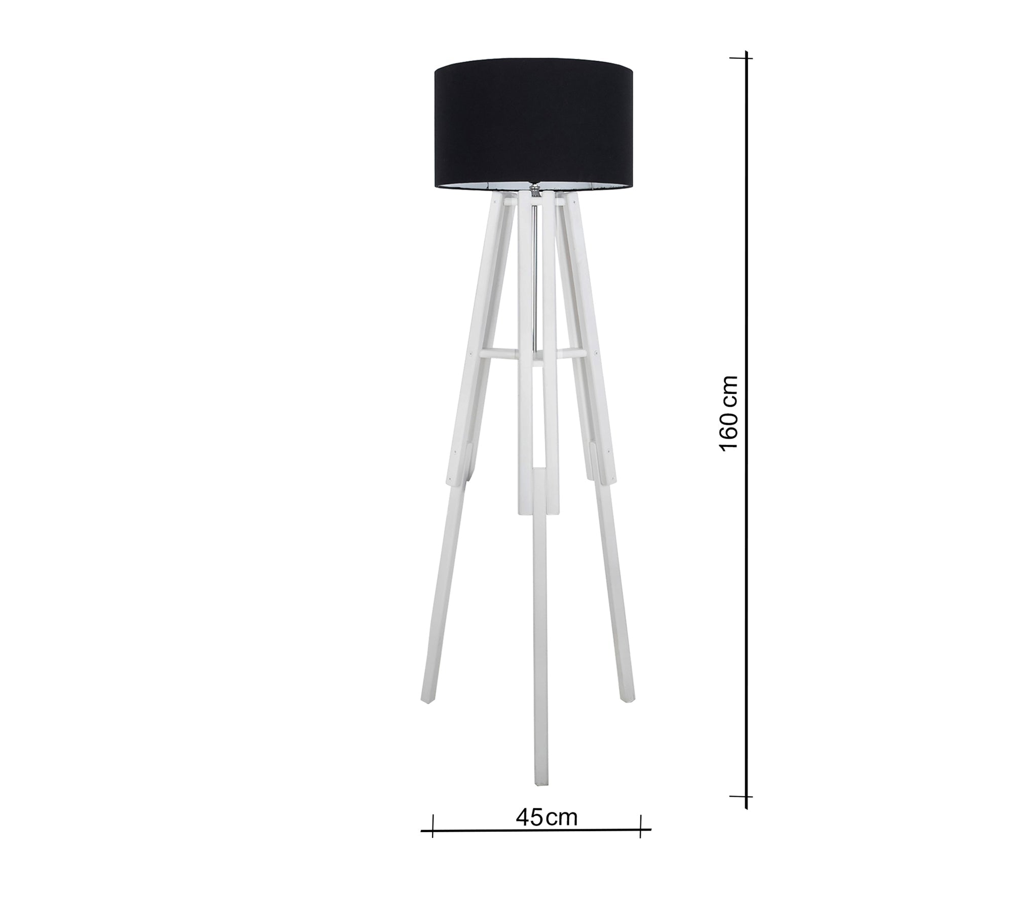 White beechwood floor lamp with a tripod base - Vitrine Furniture - Lighting