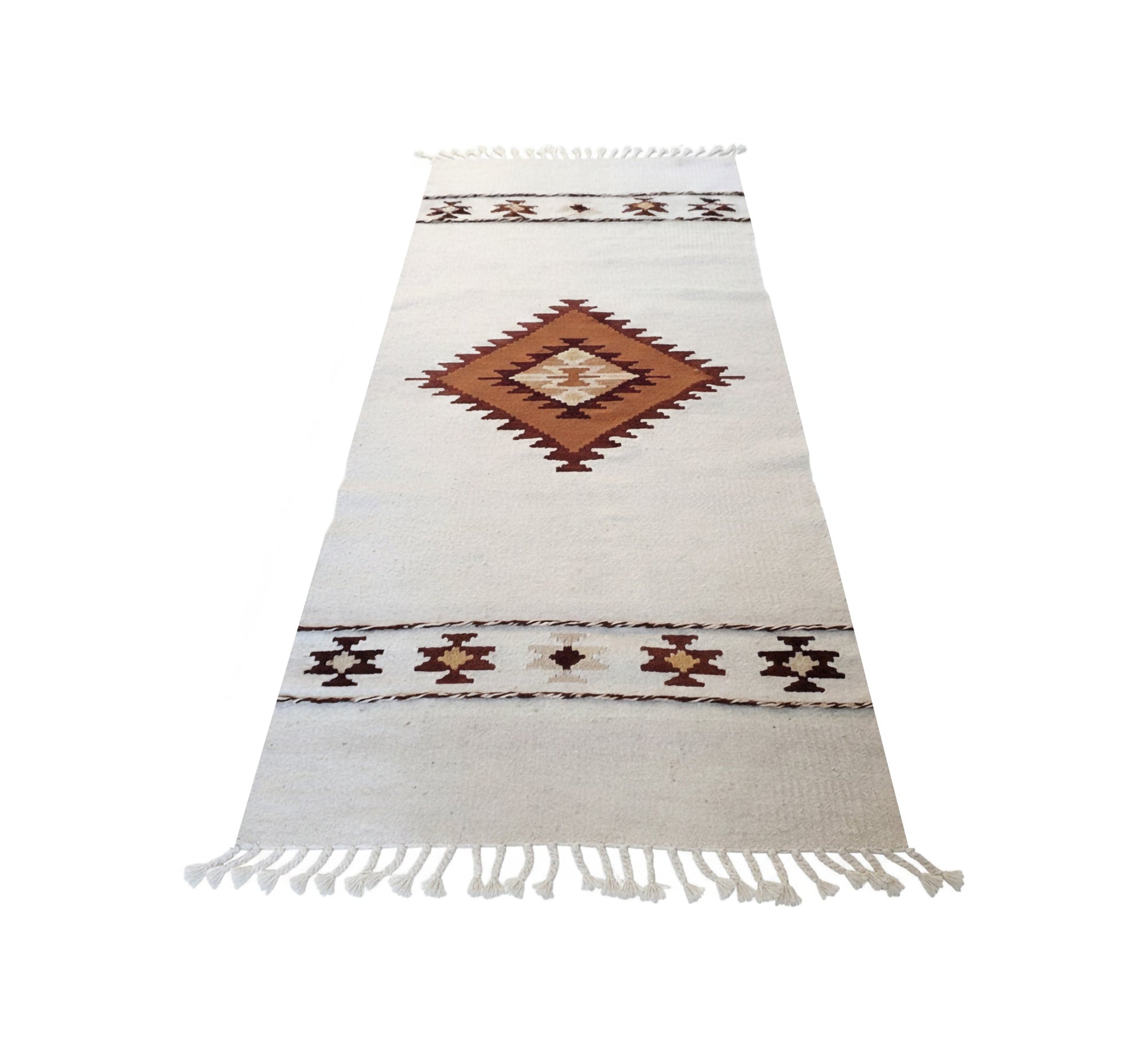 White brown diamond rug - Vitrine Furniture - Accessories