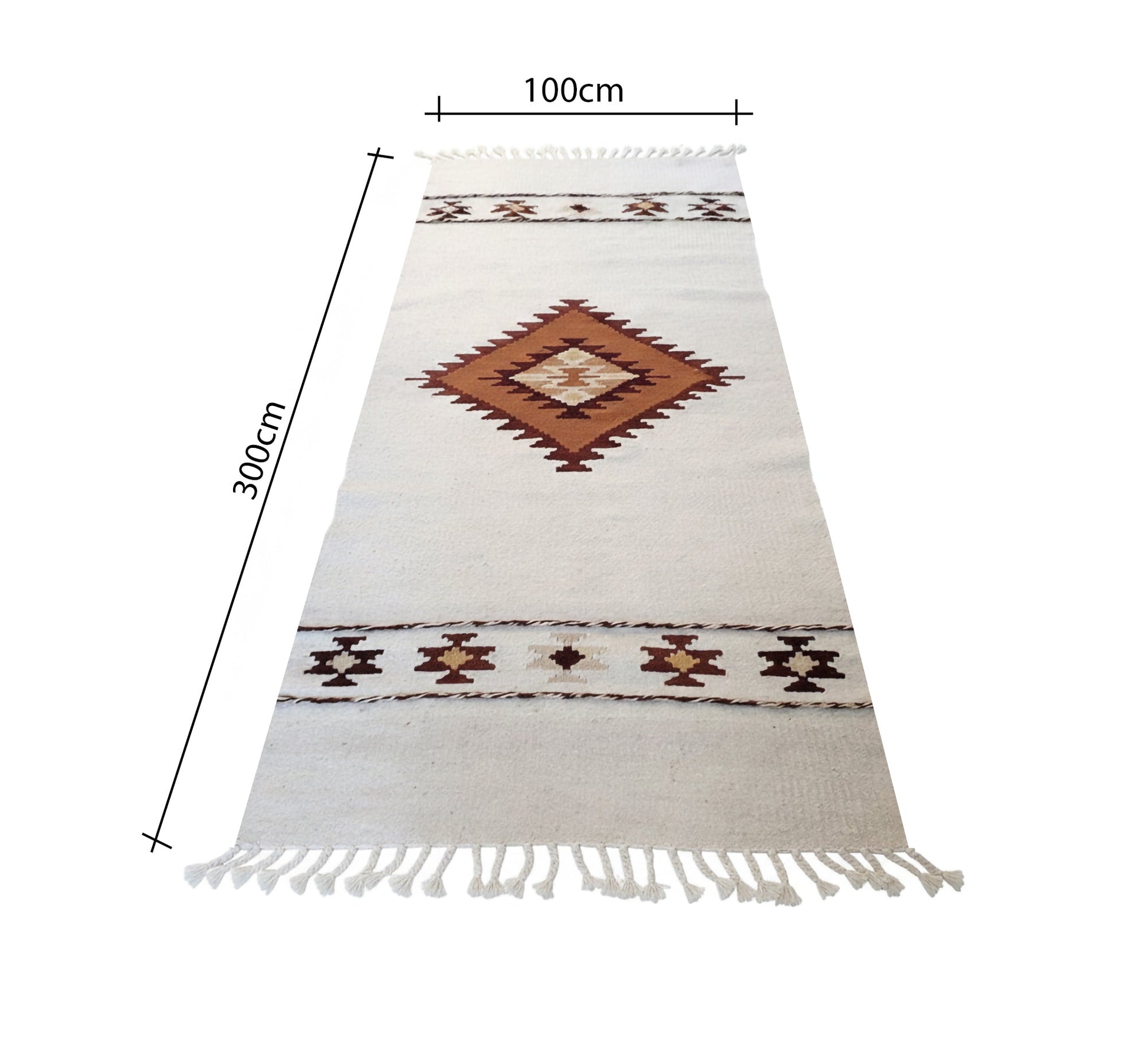 White brown diamond rug - Vitrine Furniture - Accessories