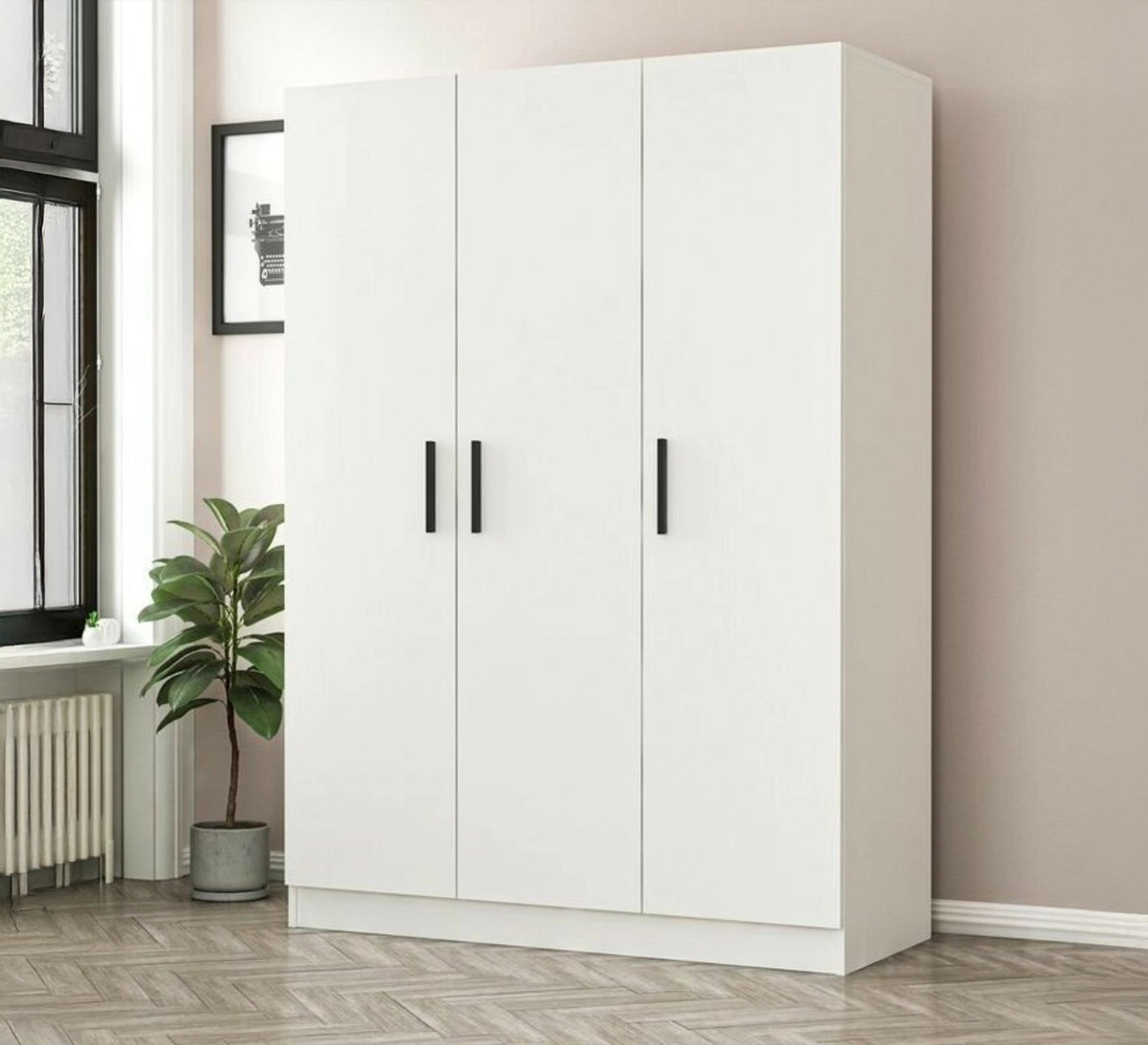 White cabinet doors with simple handles - Vitrine Furniture - Furniture