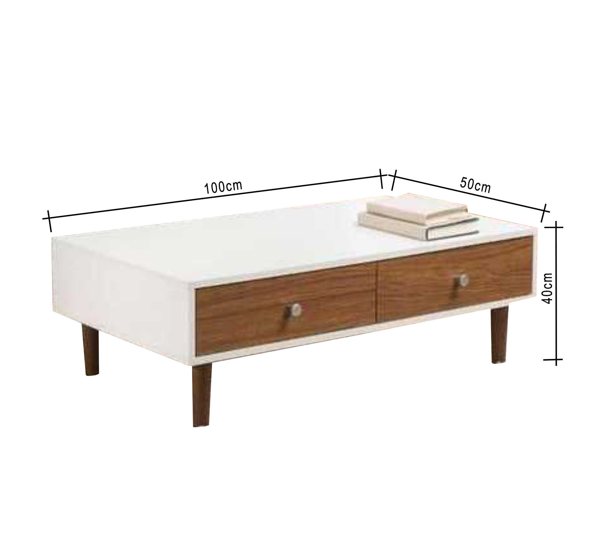 White center table with 2 drawers - Vitrine Furniture - Furniture