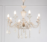 White chandelier with multiple arms - Vitrine Furniture - Lighting