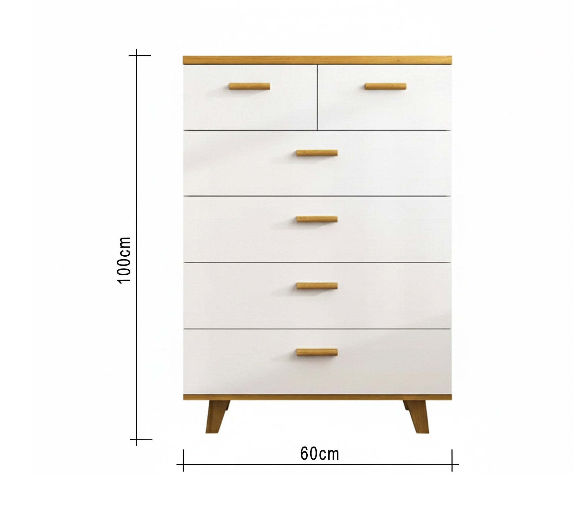 White chest of drawers with an elegant wood finish - Vitrine Furniture - Drawers
