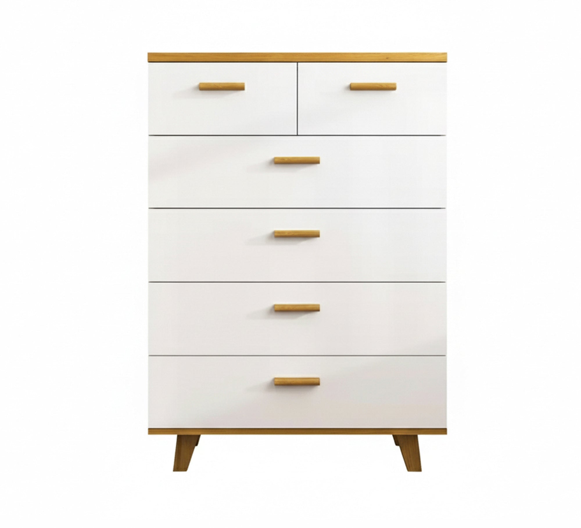 White chest of drawers with an elegant wood finish - Vitrine Furniture - Drawers