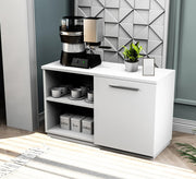 White coffee corner with door and open shelves - Vitrine Furniture - Furniture