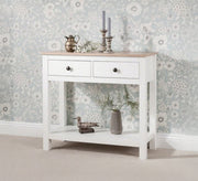 White console table with drawers and a large lower shelf - Vitrine Furniture - Furniture