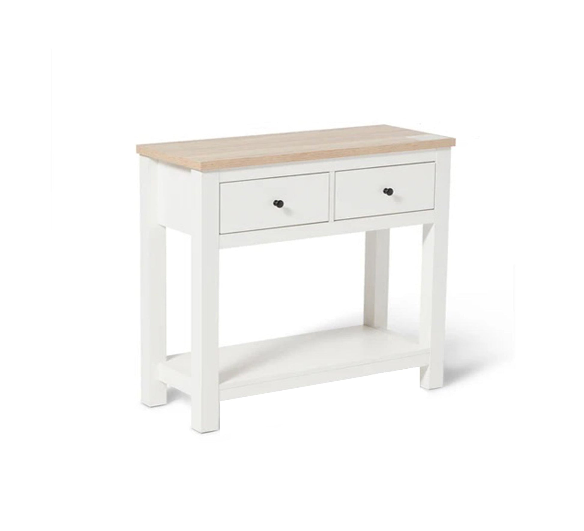 White console table with drawers and a large lower shelf - Vitrine Furniture - Furniture